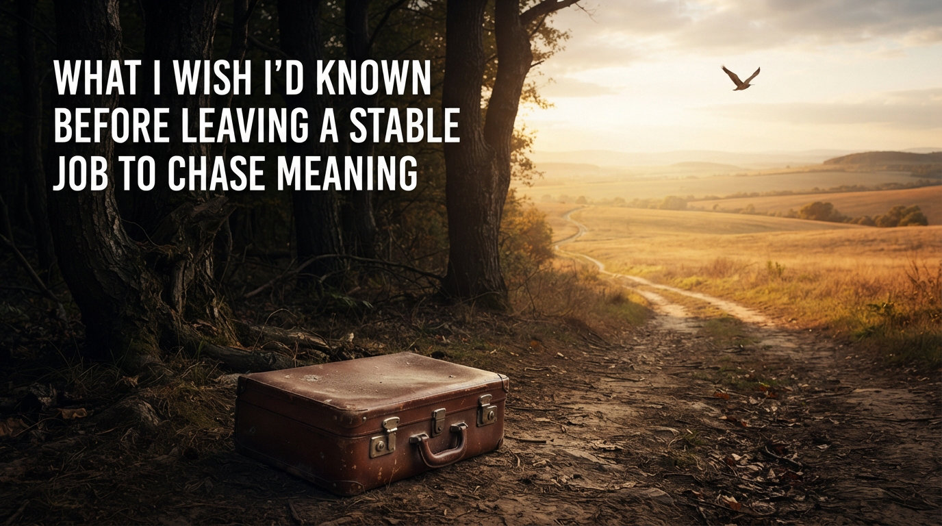 What I Wish I'd Known Before Leaving a Stable Job to Chase Meaning