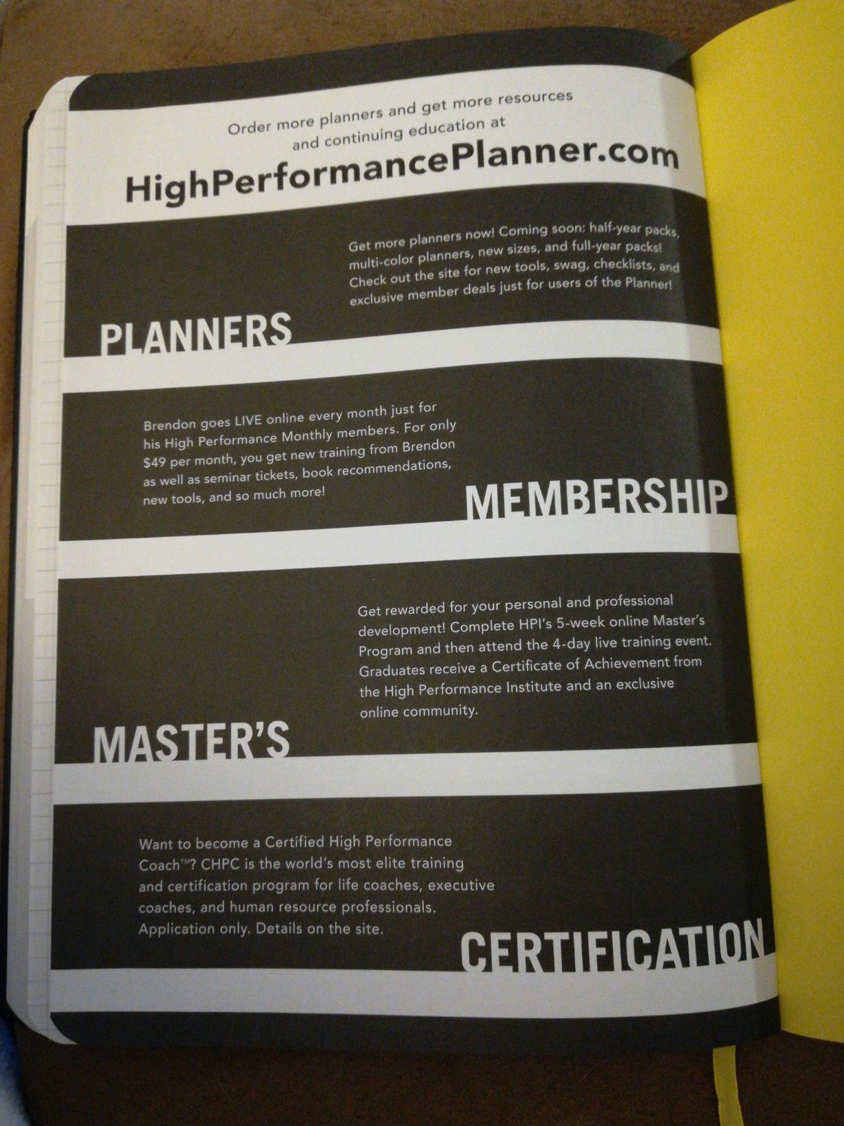 The High Performance Planner customer photo 2