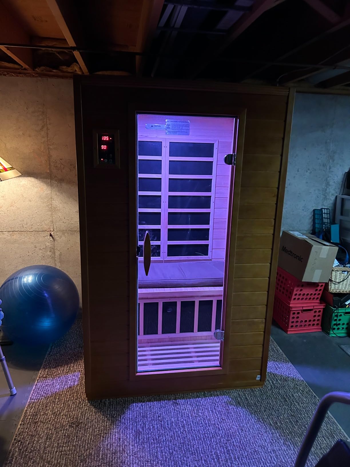 DYNAMIC SAUNAS Andora 2-Person Low EMF FAR Infrared Sauna with Red Light Therapy - Personal Indoor Dry Heat Wooden Sauna with Bluetooth Speakers for Home & Gym - Made from Canadian Hemlock Wood customer photo 2