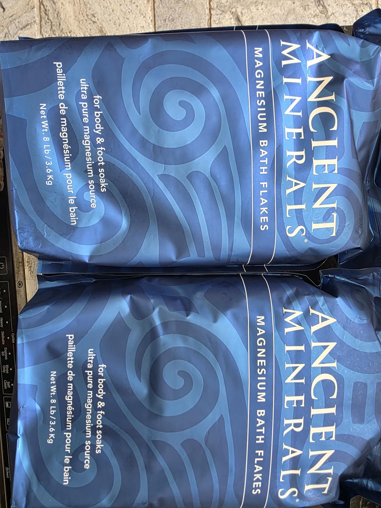 Ancient Minerals Magnesium Bath Flakes, Epsom Salt Alternative, 1.65lb | Pure Zechstein magnesium chloride flakes for soaking & whole-body replenishment. 1.65 lb resealable bag. customer photo 1