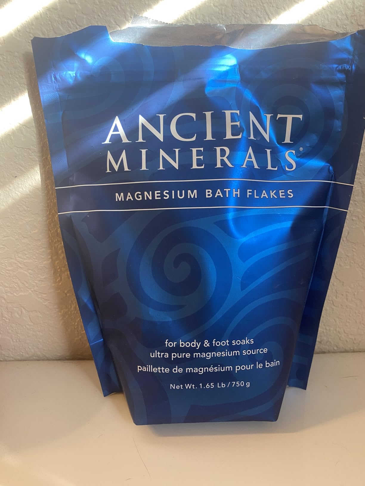 Ancient Minerals Magnesium Bath Flakes, Epsom Salt Alternative, 1.65lb | Pure Zechstein magnesium chloride flakes for soaking & whole-body replenishment. 1.65 lb resealable bag. customer photo 2