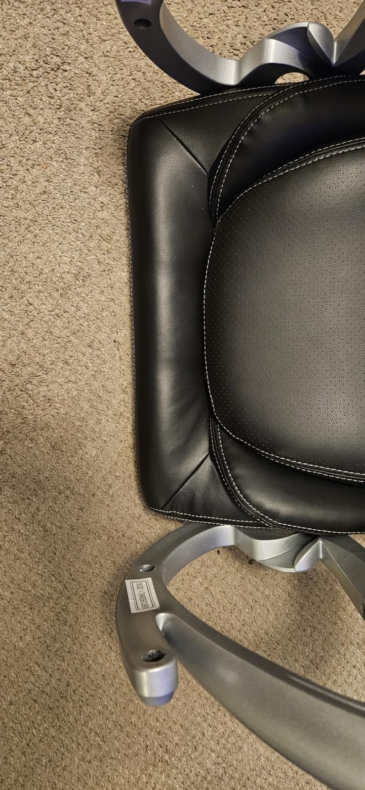Serta Bryce Executive Office Chair - Ergonomic Computer Desk Chair with Patented AIR Lumbar Technology - Adjustable Height - Memory Foam Body Pillows - 360° Swivel Rolling Base - Bonded Leather, Gray customer photo 1