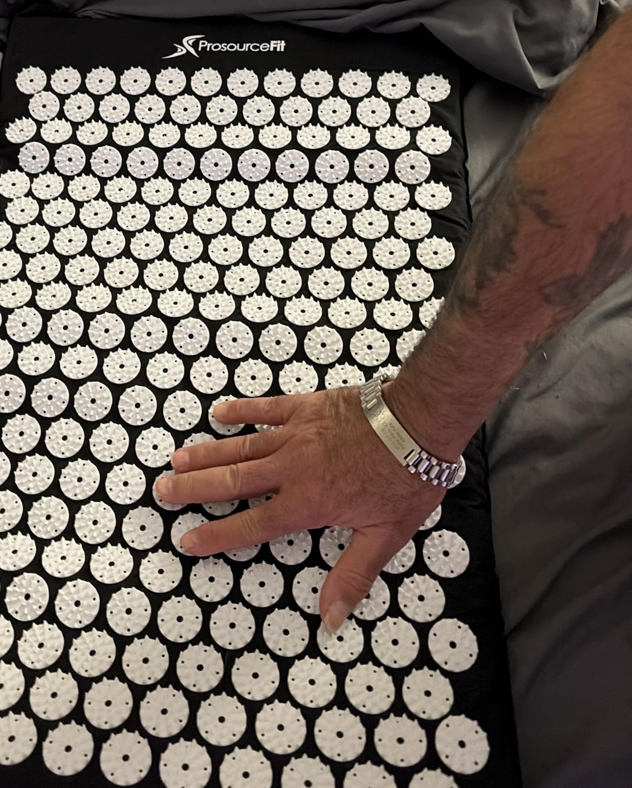 ProsourceFit Acupressure Mat and Pillow Set for Back/Neck Pain Relief and Muscle Relaxation, Black customer photo 1