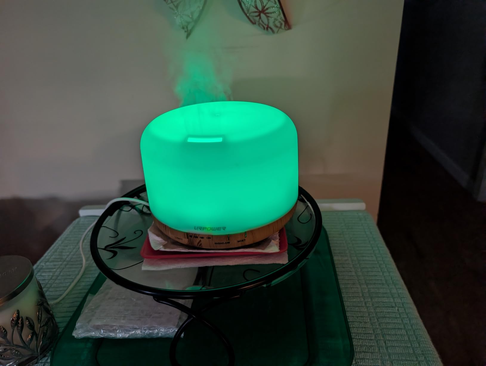 URPOWER 500ml Essential Oil Diffuser Humidifier for Home & Large Rooms with 4 Timer Settings, 7-Color LED Lighting & Auto Shut-Off Protection customer photo 1