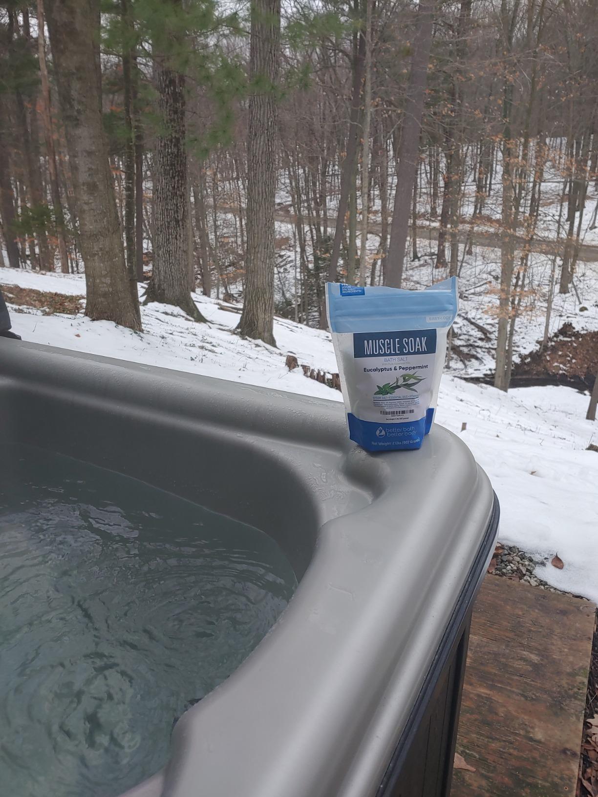 Muscle Bath Soak 32 oz Epsom Salt Peppermint, Eucalyptus Essential Oils customer photo 1