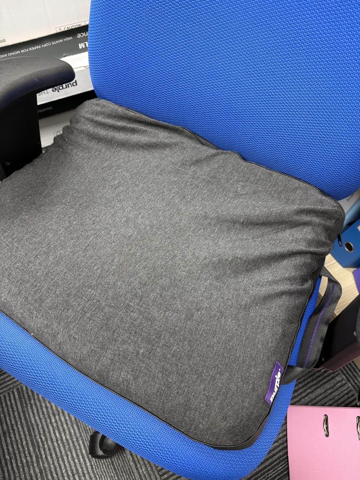 Purple Royal Seat Cushion, Portable 2 Inch Gel Seat Cushion, GelFlex Grid | Handles for Car, Office Chair, Stadium - Pressure-Reducing for Hard Seats, Temperature-Neutral, No-Slip - Made in USA customer photo 2