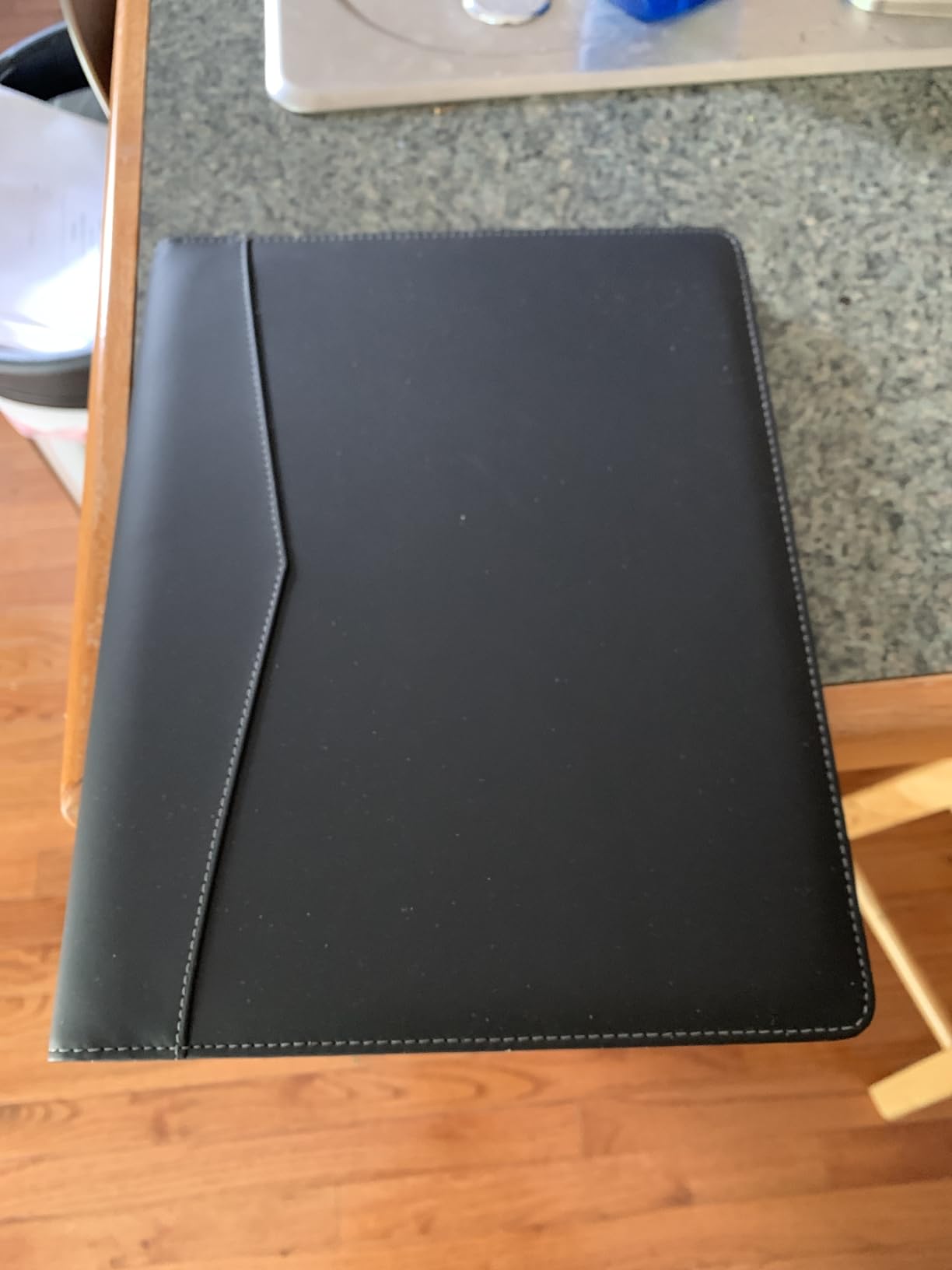 STYLIO Padfolio Portfolio Organizer Binder | Interview Resume Folder, Legal Document, Business Card Holder | w/Letter-Sized Notepad | Handsome Piano Noir Faux Leather Folio Matte Finish, Accent Stitch customer photo 2