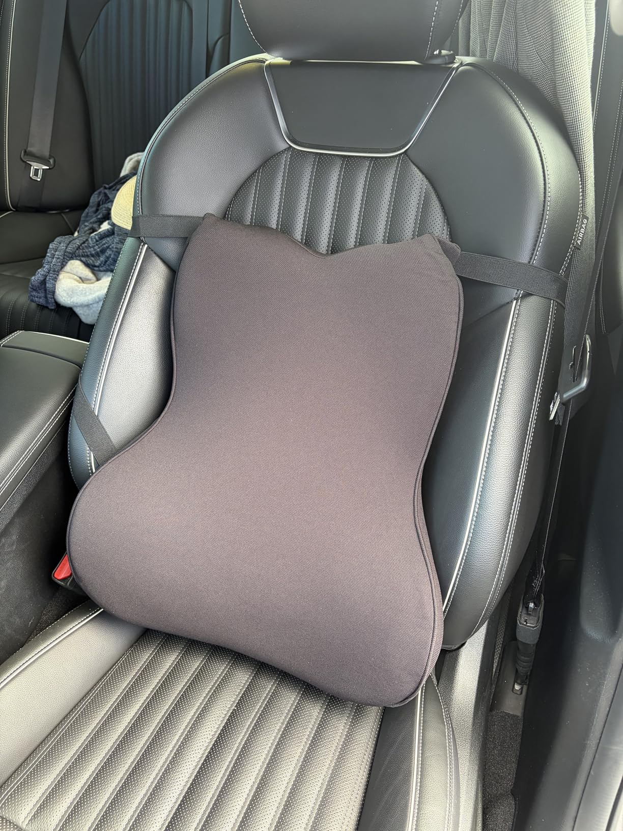 Lumbar Support Pillow for Car - 20.9 Inch Extended Car Back Support Relieves Full Back Discomfort on Long Rides, Rebuilds Support for Older Vehicles, Fits Mid-to-Large Sedans, SUVs & Trucks customer photo 1