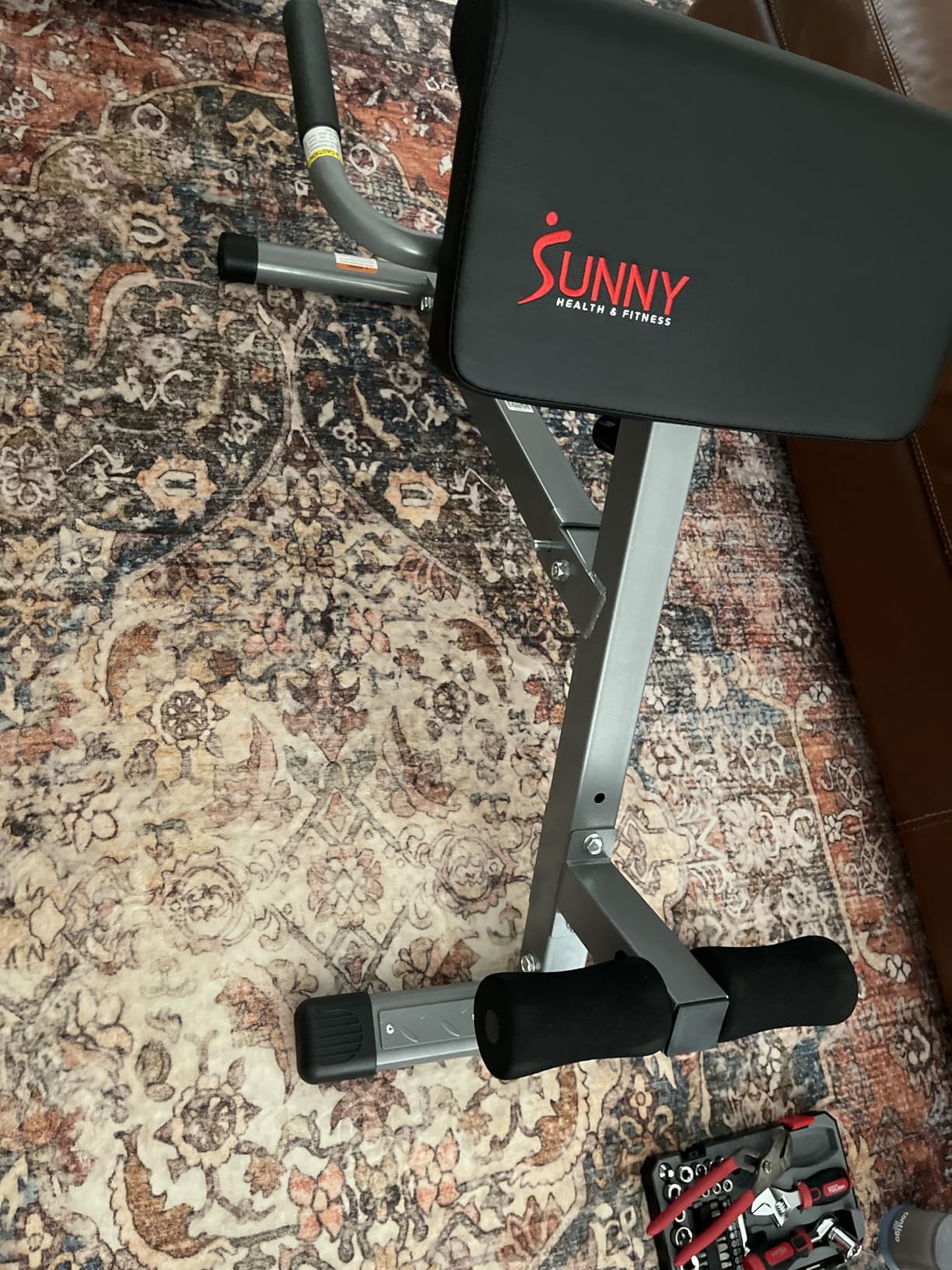 Sunny Health & Fitness Multi-Function Roman Chair with Dip Station & Sit-Up Bench, Adjustable Heavy-Duty Strength Training Equipment for Glutes, Core & Lower Body Workouts, Hyperextension Machine for Home Gym customer photo 2