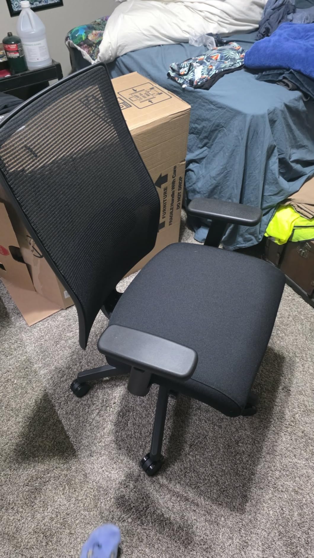 HON Ignition 2.0 Mid-Back Ergonomic Office Chair, Mesh Task Seating with Lumbar Support, Advanced Synchro-Tilt, Height and Width Adjustable Arms, Black Frame, Black customer photo 1