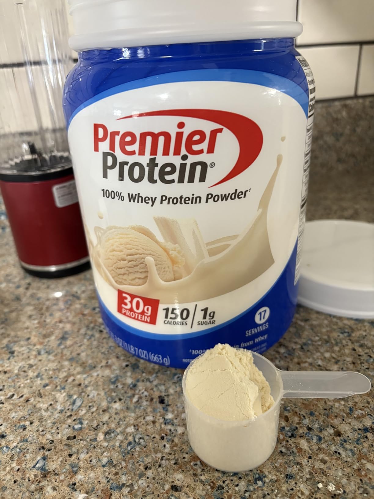 Premier Protein 30g High Protein Powder, 100% Whey, Vanilla, 17 Servings | No Added Sugar, Supports Muscle Health, Soy & Gluten-Free, 1.5 lb customer photo 1