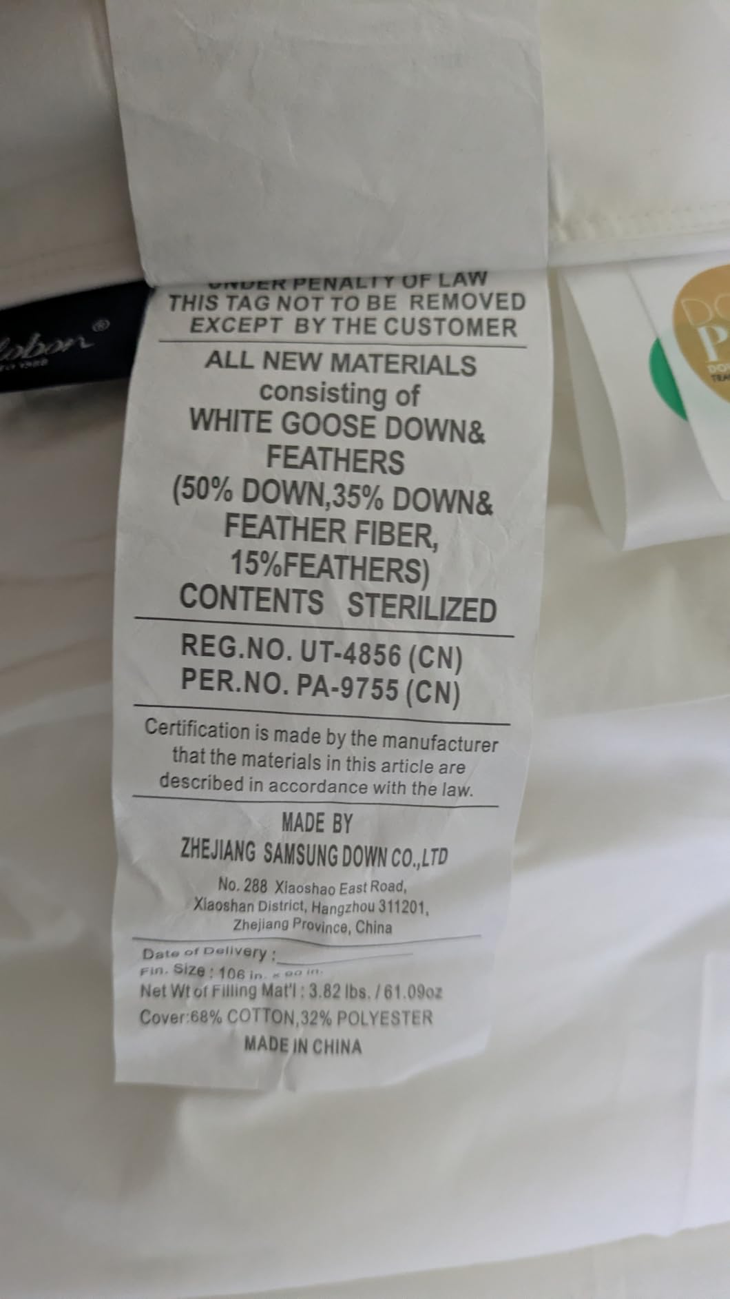 Globon Winter White Goose Down Comforter Queen Size,Down Duvet Insert,800 Fill Power,420 Thread Count Ultra Soft Noiseless Shell with Corner Tabs,White customer photo 1