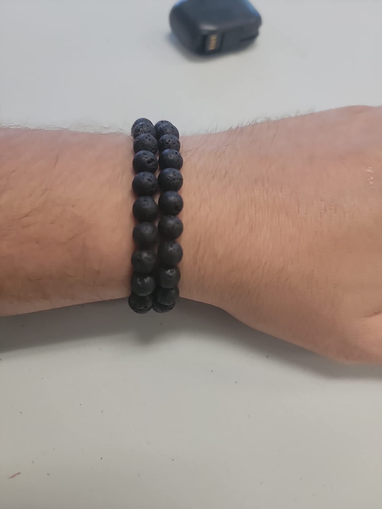 Men Women 8mm Natural Stone Lava Rock Diffuser Bracelet customer photo 1