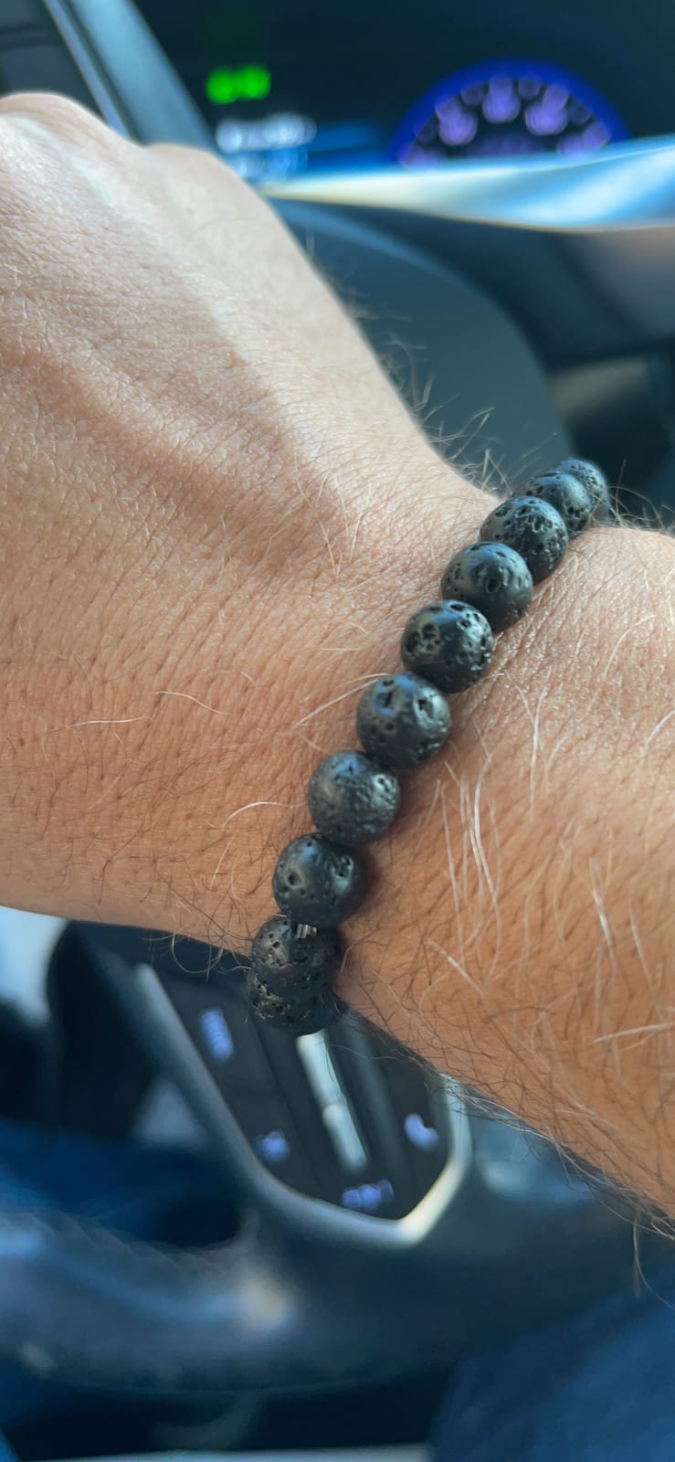 Men Women 8mm Natural Stone Lava Rock Diffuser Bracelet customer photo 2