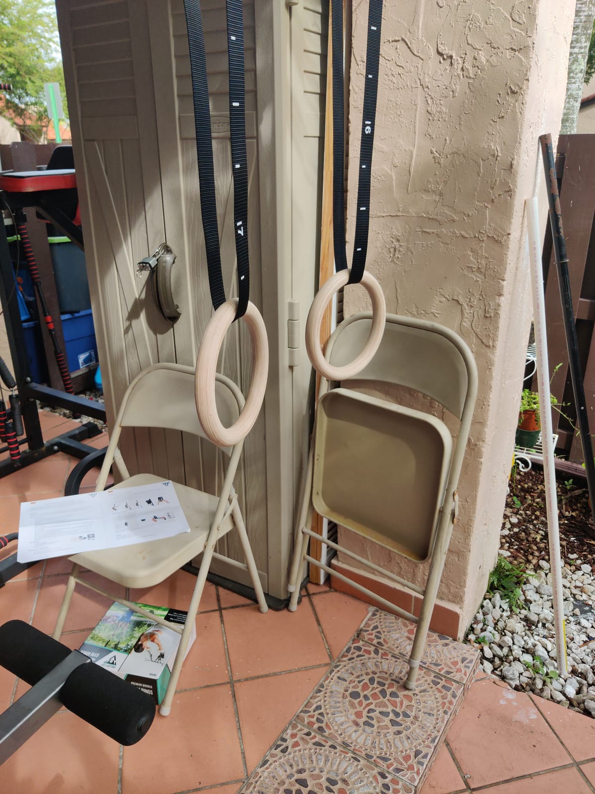 PULLUP & DIP Premium Gymnastic Rings, Wooden Gym Rings for Calisthenics - Wide Straps with Length Markings + Door Anchor + Carry Bag + Exercise Guide customer photo 2