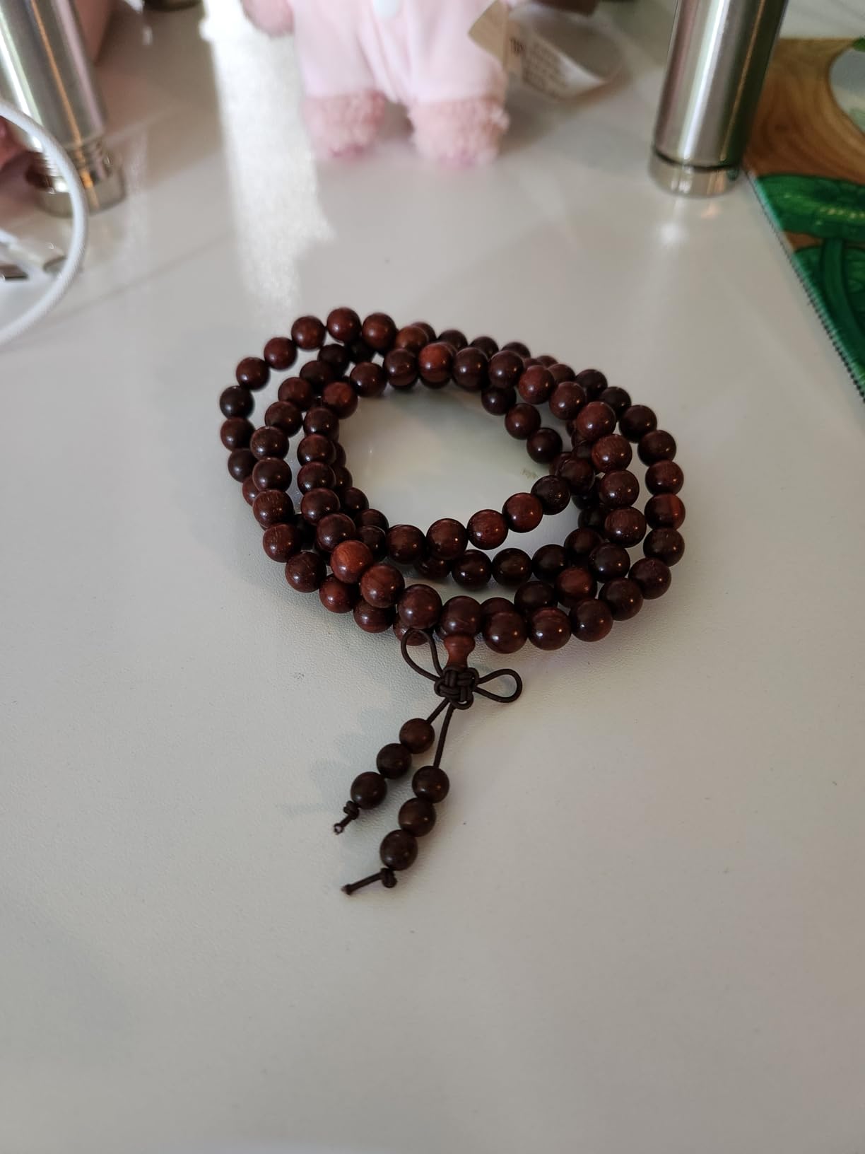 Mala Beads Bracelet 108 8mm Prayer Meditation Sandalwood Elastic customer photo 2