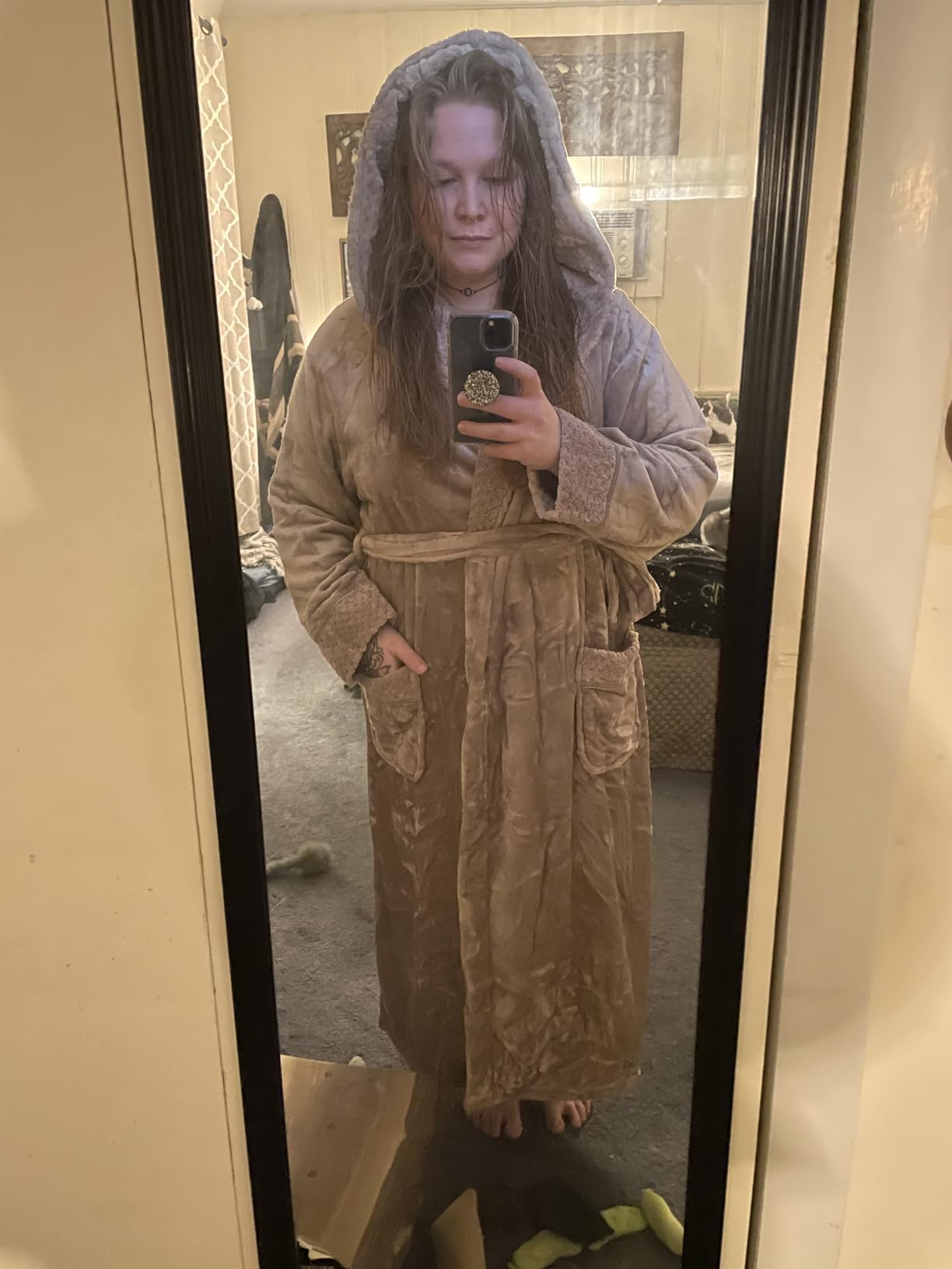 Richie House Women's Plush Fleece Bathrobe, Soft Warm Cozy Robe, Long Sleeve Bath Robe for Women, RH1591 customer photo 2