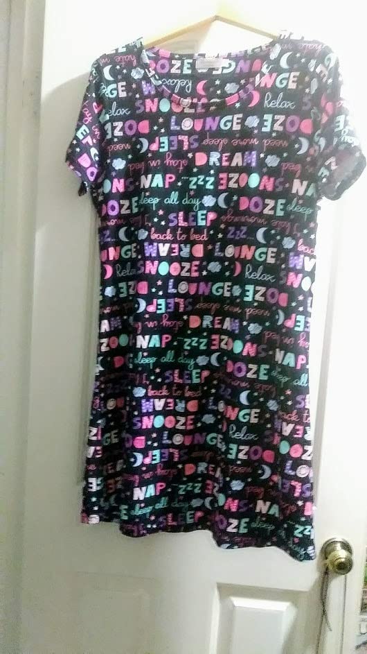 ENJOYNIGHT Womens Nightgown Cotton Sleep Shirt Short Sleeve Nightshirt customer photo 2