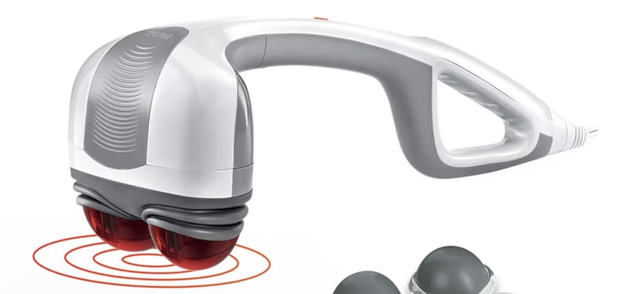 Homedics Back Massager Heated Automatic Percussion Body Massager | with Dual Pivoting Heads, for Back, Body and Neck Massage, Interchangeable Nodes, For Shoulders, Legs and Feet, White customer photo 2