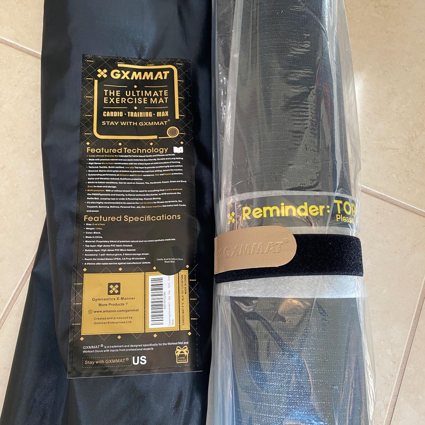GXMMAT Large Exercise Mat 6'x4'/6'x5'/6'x6'(7mm), Thick Workout Mats for Home Gym Flooring, Extra Wide Non-Slip Durable Cardio Mat, Shoe Friendly, Perfect for Plyo, MMA, Jump Rope, Weights, Fitness customer photo 1