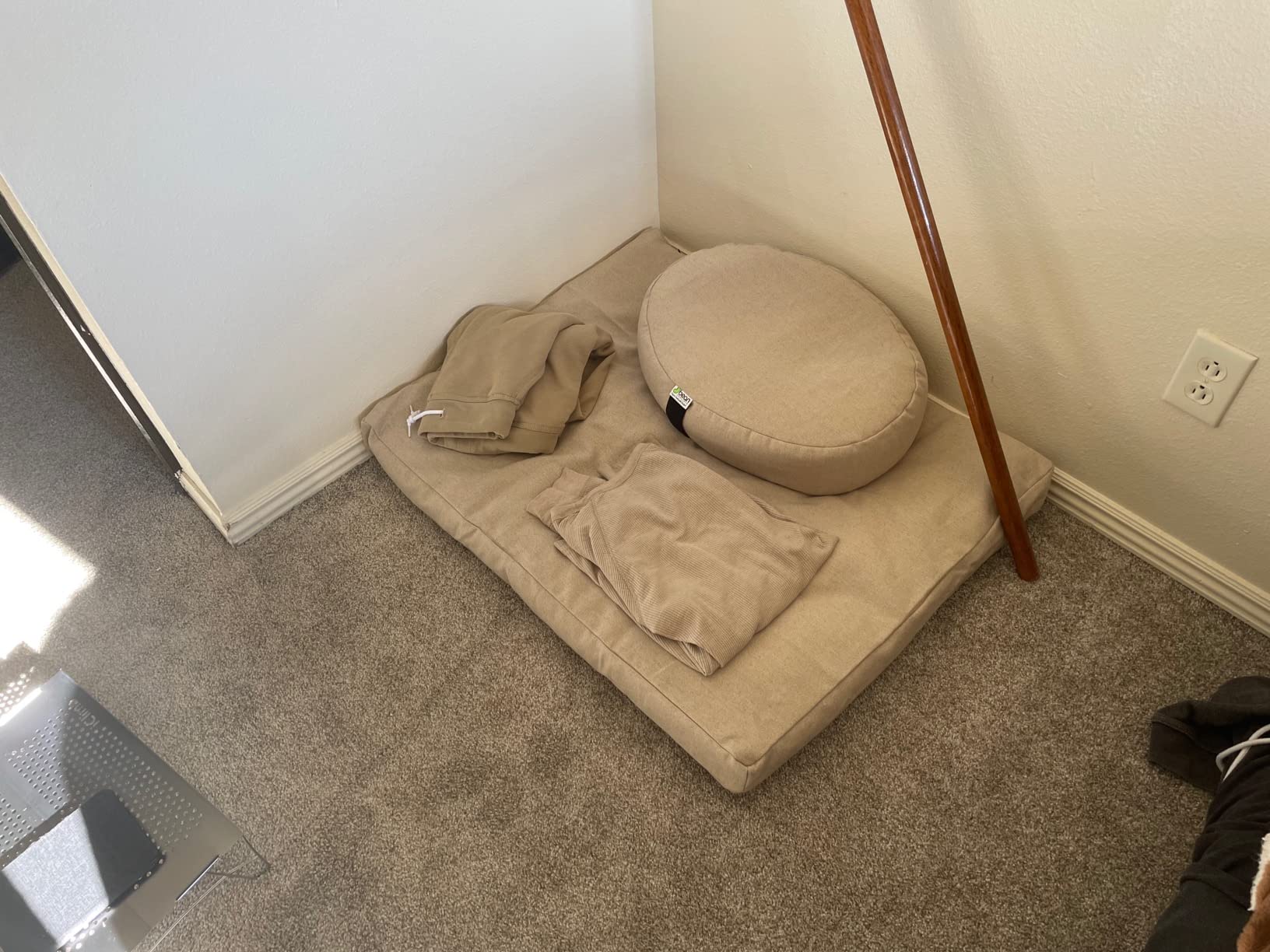 Meditation Cushion Mat Set HEMP - Round Zafu Floor Pillow Organic Buckwheat Pillow + Cotton Filled Zabuton Prayer Pad - Meditation Pillow Yoga Knee Pad - Made in USA - 14