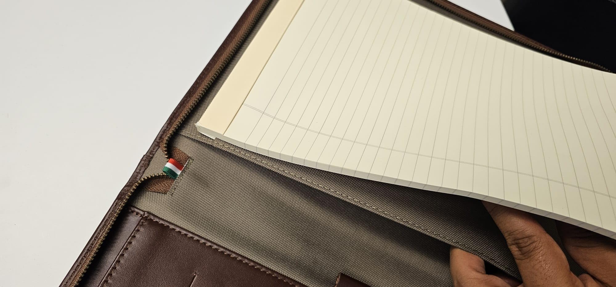 Premium Maruse Leather Portfolio Padfolio - Executive Folio for Men and Women with Zipper, Folio Document Organizer, Laptop Sleeve, iPad Case and Folder - Made in Italy, Honey customer photo 1