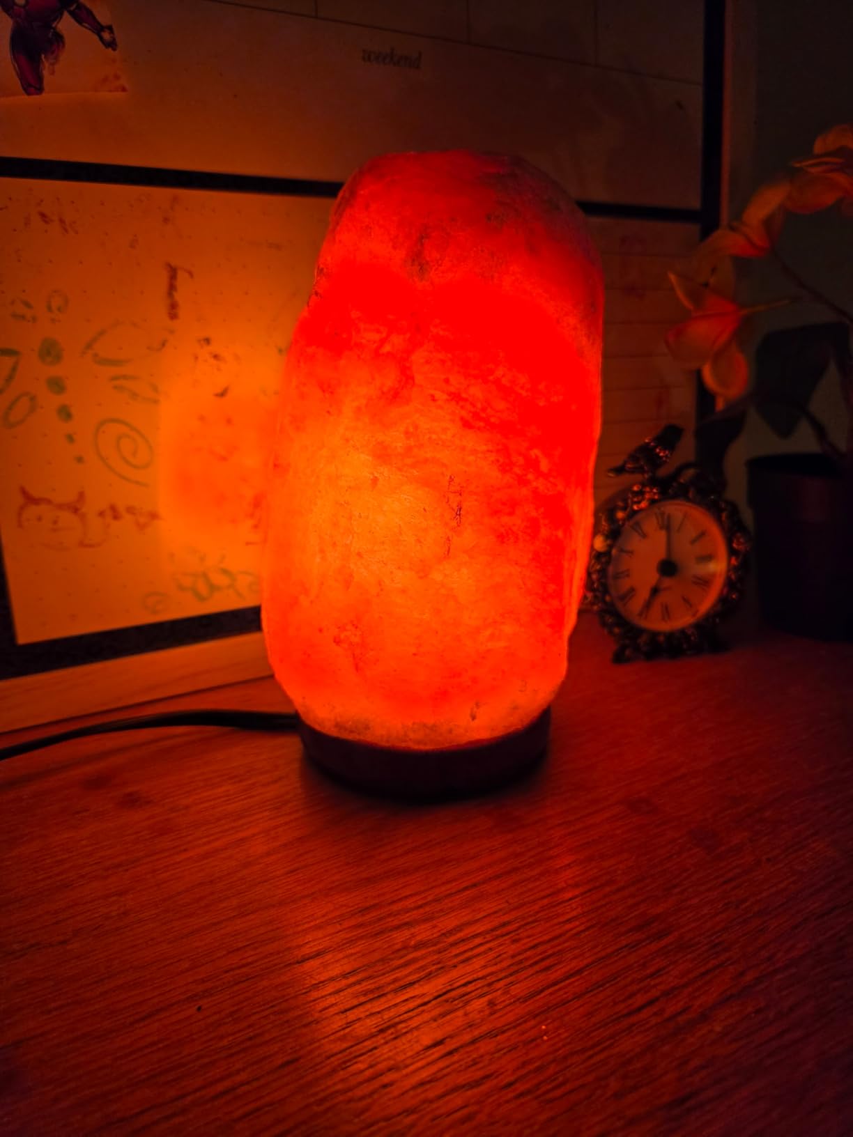 7 Inch Himalayan Salt Lamp with Dimmer Cord - Night Light Natural Crystal Rock Classic Wood Base Authentic from Pakistan customer photo 2