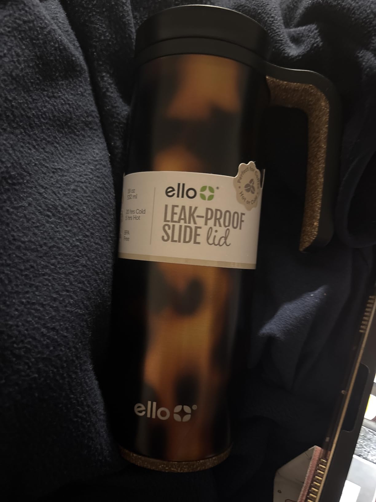 Ello Magnet 18oz Insulated Stainless Steel Travel Mug with Handle, Matte Black customer photo 2