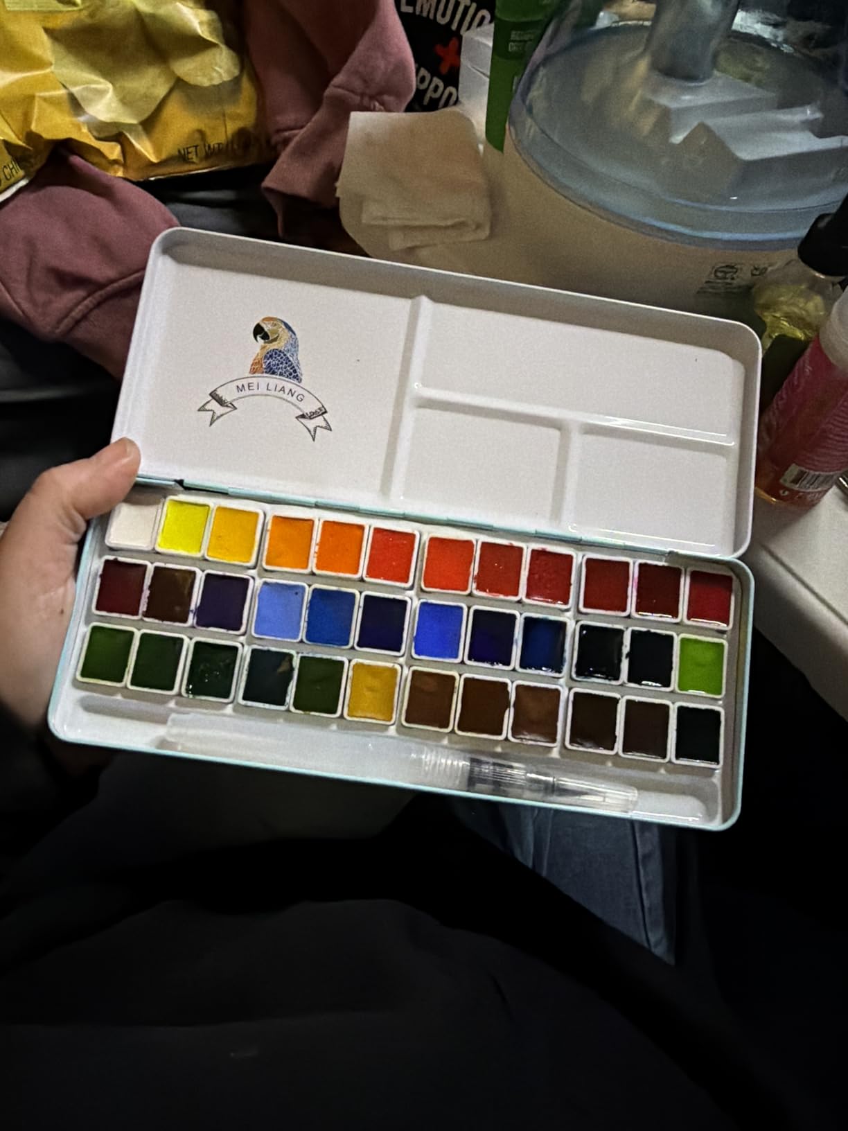 MeiLiang Watercolor Paint Set, 36 Vivid Colors in Pocket Box with Metal Ring and Watercolor Brush, Perfect for Students, Beginners and More customer photo 1