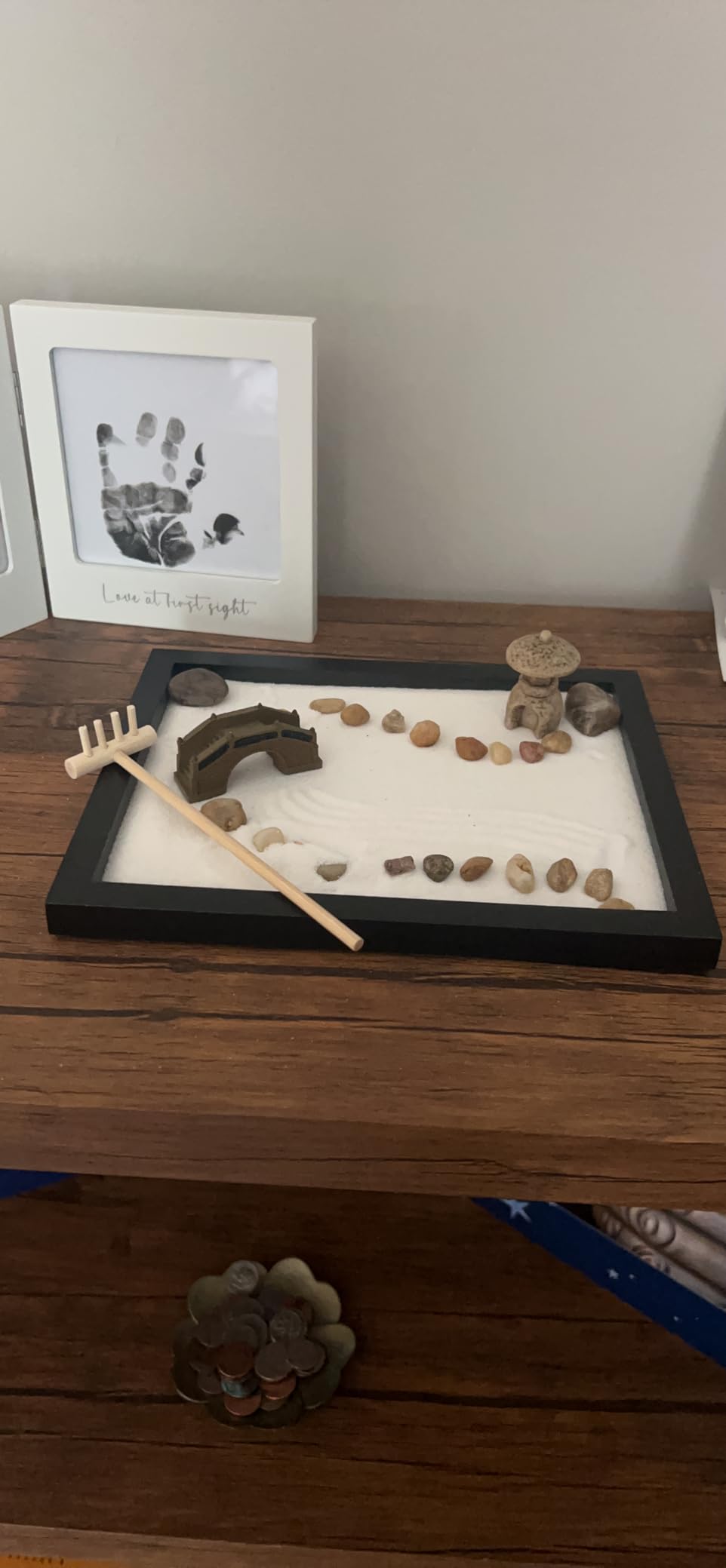 Zen Sand Garden for Desk with Rake, Rocks and Figures (Medium) customer photo 2