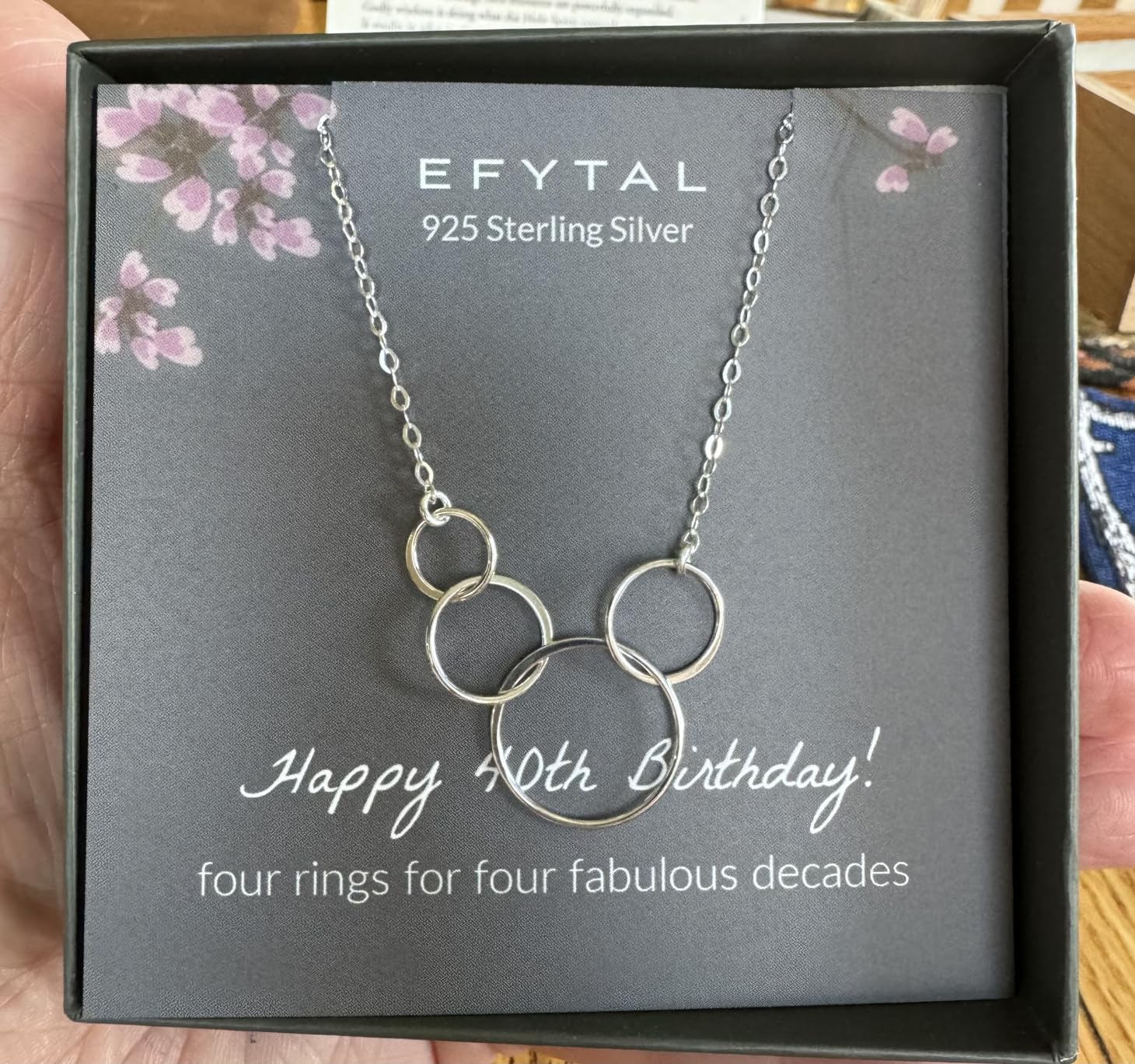 Happy 40th Birthday Gifts for Women, Sterling Silver Four Circle Necklace, Meaningful 40 Year Old Birthday Gifts for Women, 40 Year Old Woman, 40s Gift Ideas customer photo 2