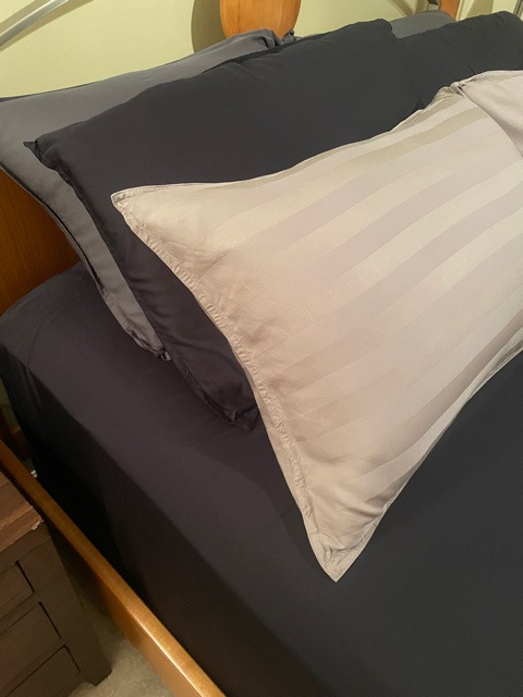Pure Bamboo King Sheets, Genuine 100% Organic Viscose Derived from Bamboo Bed Sheet Set, Luxuriously Soft & Cooling, Double Stitching, 2 Year Quality Promise (King, Sterling Blue) customer photo 1