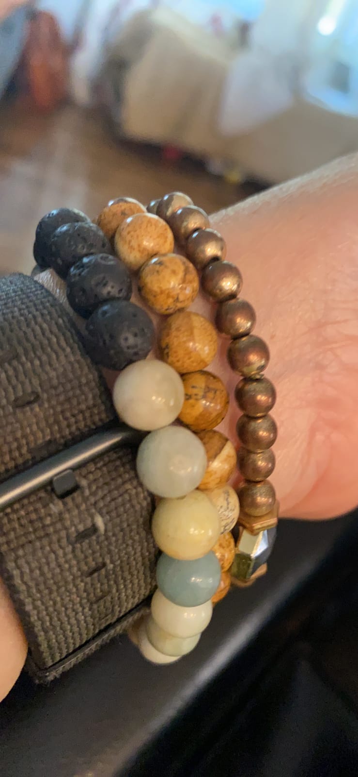 Apipi 6 Pcs Healing Beaded Bracelets for Women, Essential Oil Diffuser | Natural Lava Stone Gemstone Crystal Agate, Anxiety Stress Relief Yoga Aromatherapy, Mom Wife Friends Gifts customer photo 2
