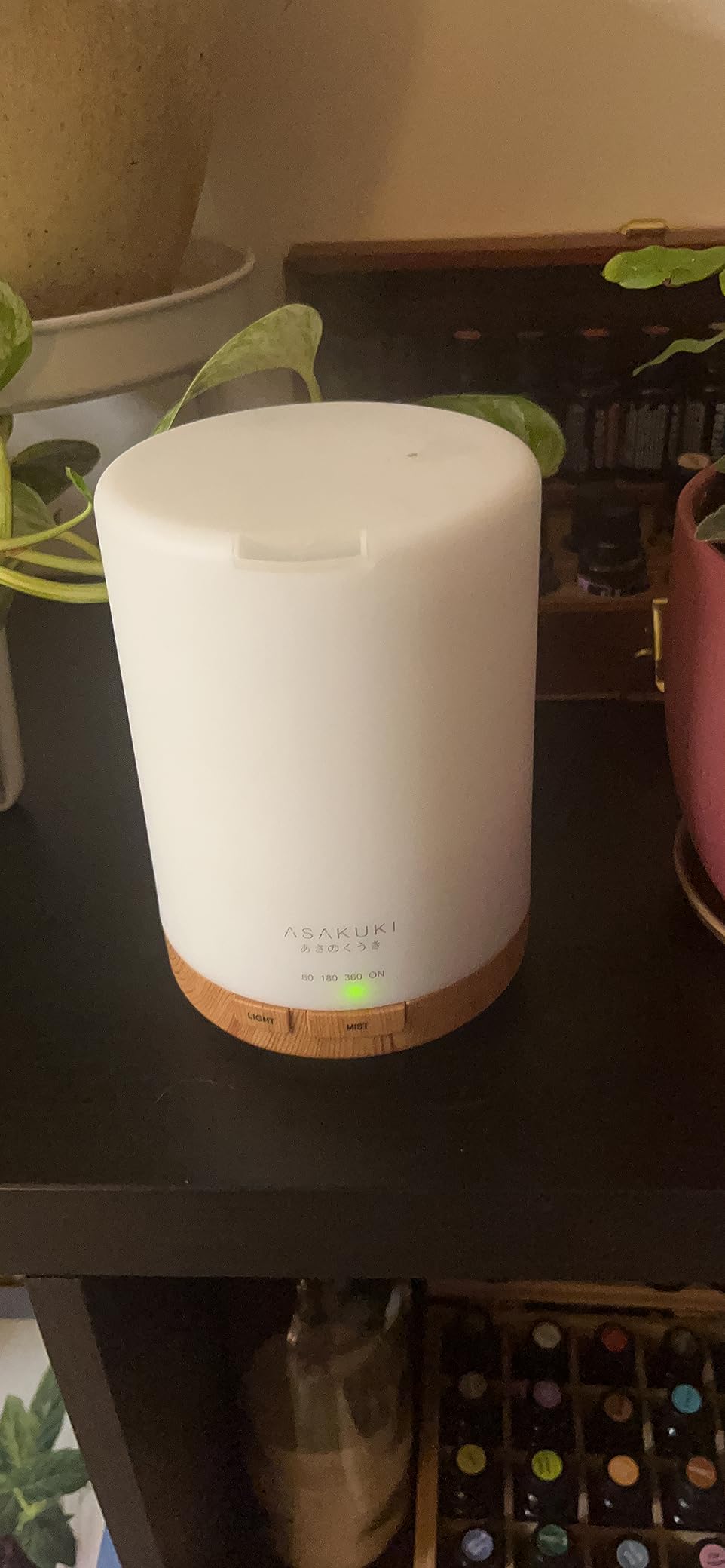 ASAKUKI Essential Oil Diffuser for Home 300 ml Quiet | Automatic Shut-Off, Aromatherapy Diffuser, 7 LED Lights for Living Room, Kitchen, Bedroom, Hotel - Light Brown customer photo 2