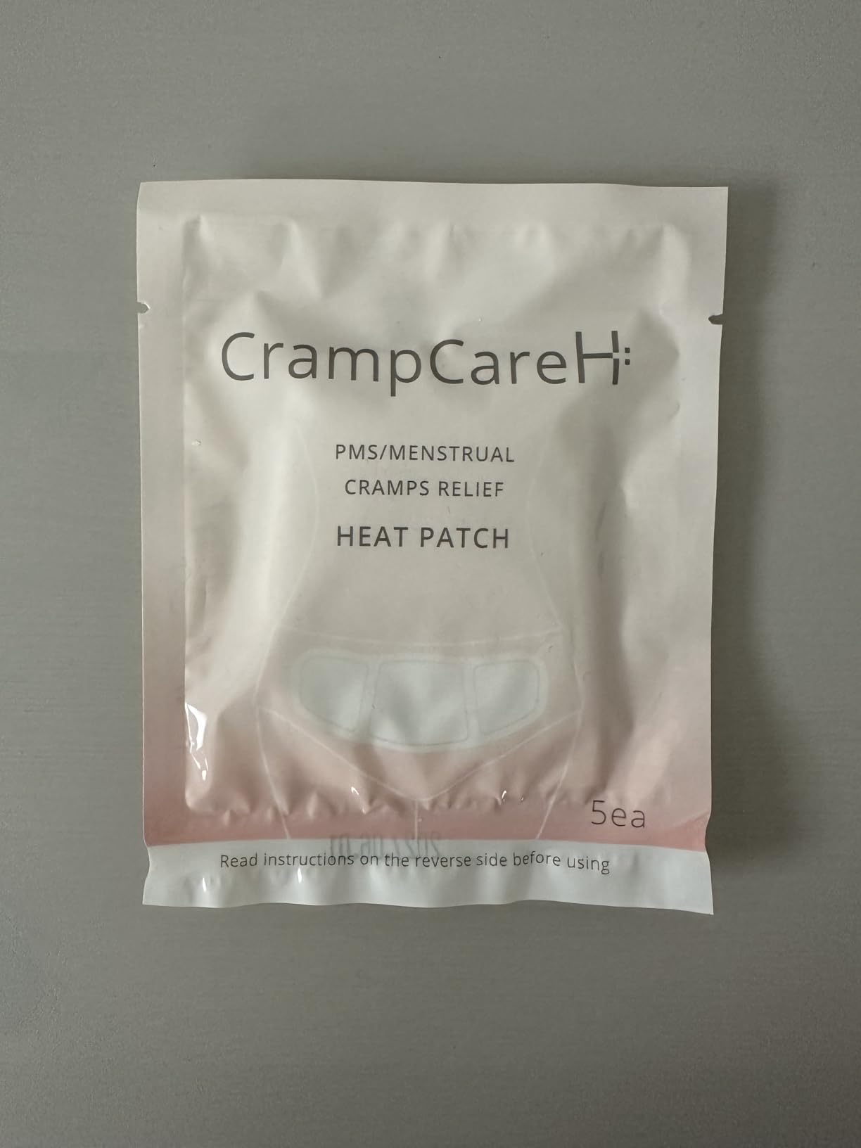 (5 Patches) CrampCareH PMS/Menstrual Cramps Relief Heat Patch with Wide Wings, FDA Registered customer photo 1