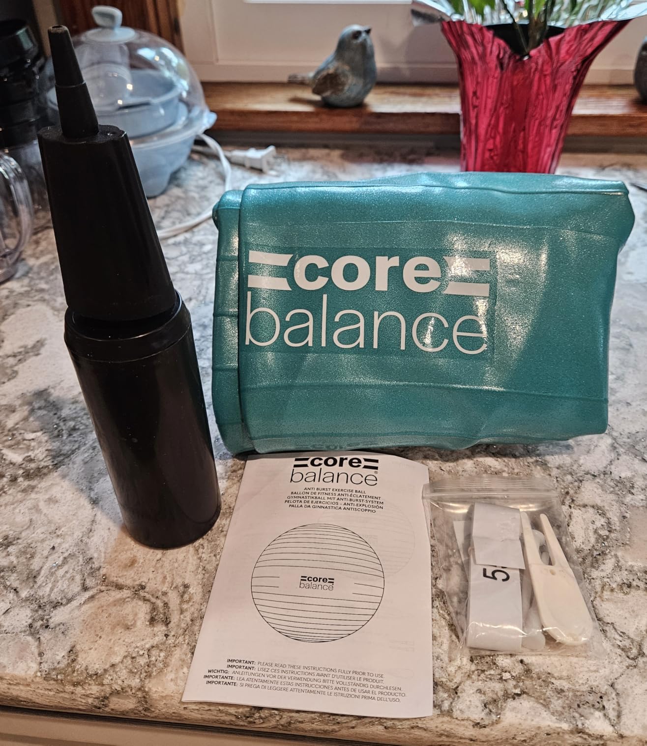 Core Balance Exercise Ball, Stability Ball for Yoga, Pilates and Fitness, Gym Ball for Home Gym and Office Chair, Training, Physical Therapy, Anti Burst, Pump Included, 55cm 65cm 75cm 85cm customer photo 1