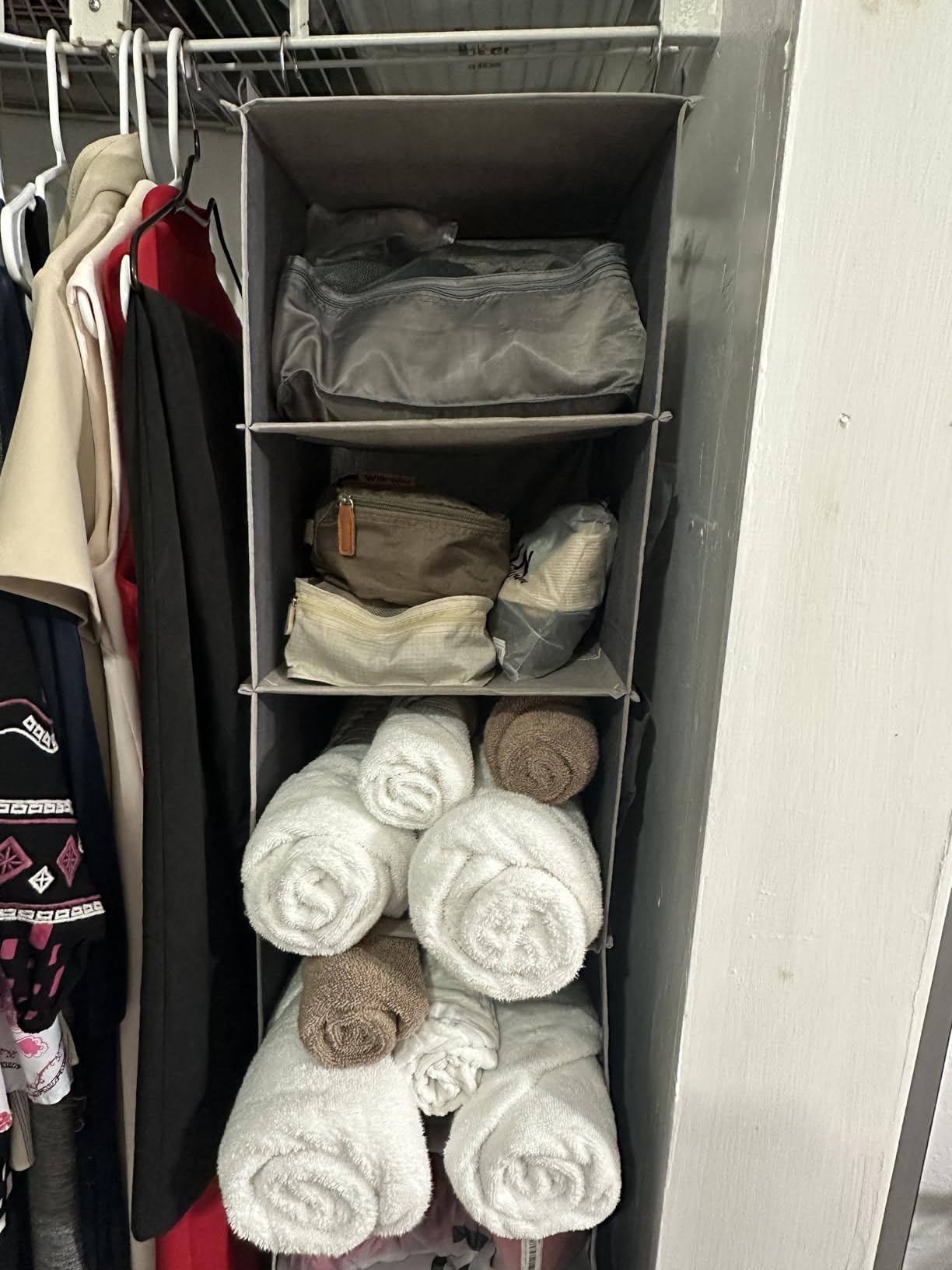YOUDENOVA Hanging Closet Organizer and Storage, 6-Shelf Closet Hanging Storage Shelves, Grey customer photo 1