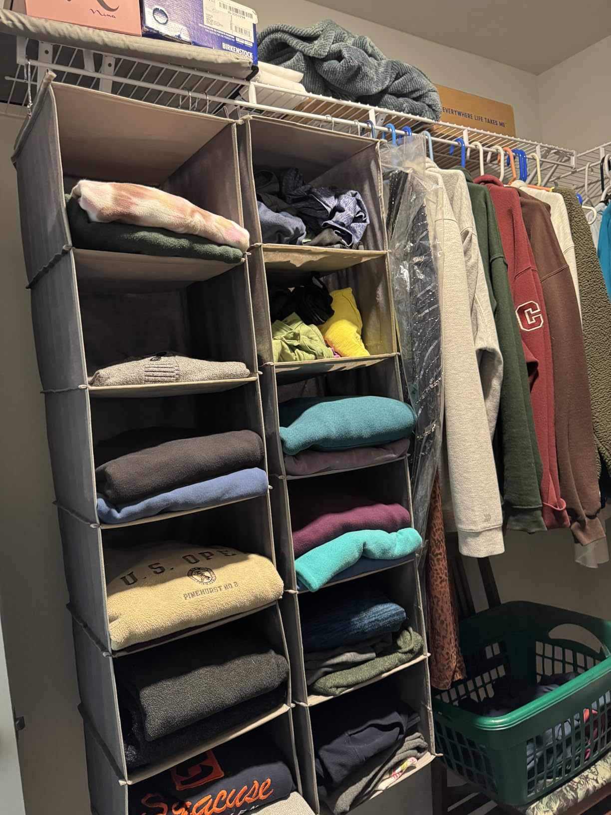 YOUDENOVA Hanging Closet Organizer and Storage, 6-Shelf Closet Hanging Storage Shelves, Grey customer photo 2