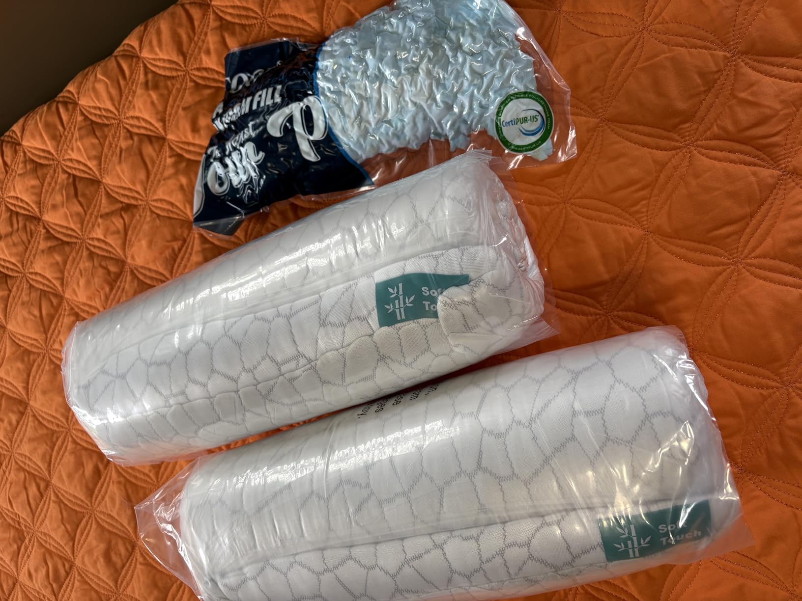 QUTOOL Cooling Memory Foam Pillows Queen Set of 2, Adjustable Shredded Memory Foam, Bed Pillows for Sleeping with Breathable Washable Cover, Designed for Side & Back Sleepers customer photo 2