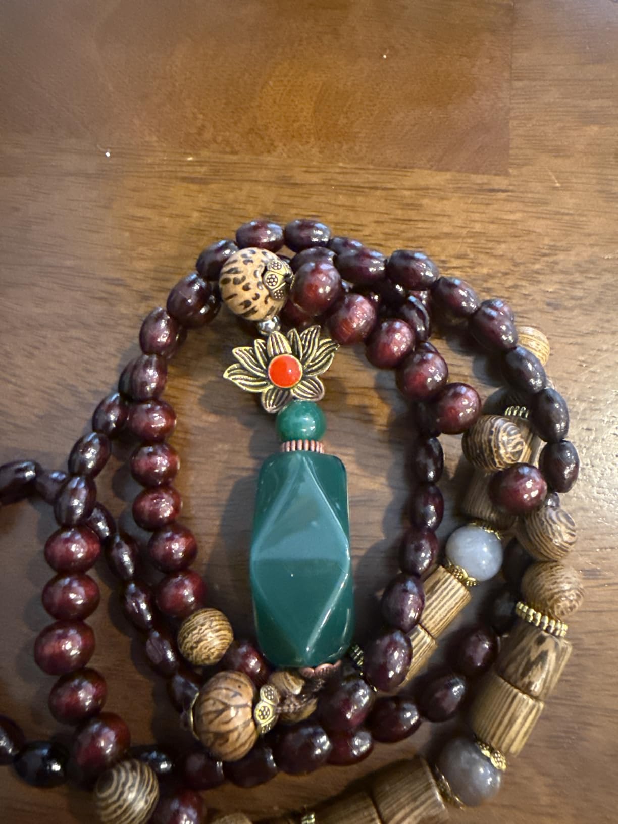 Bohemian Beaded Necklace for Women Long Boho Pendant Wood Mala Beads Wooden Strand Tassel Stone Bohemian Necklaces for Women Jewelry customer photo 2