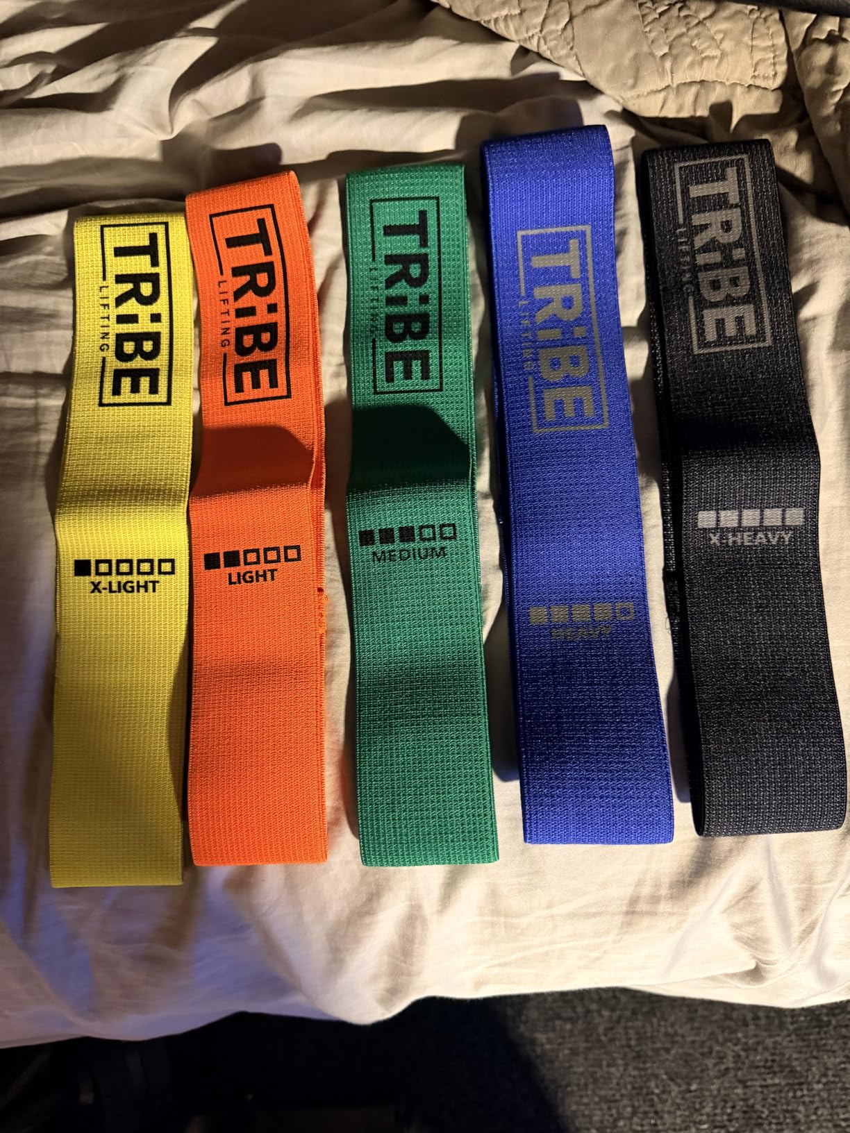 Tribe Lifting Fabric Resistance Bands for Working Out - 5 Exercise Bands Set for Legs and Glutes - Booty Bands for Women and Men - Thick Cloth Workout Bands for Physical Therapy, Hip Training customer photo 1