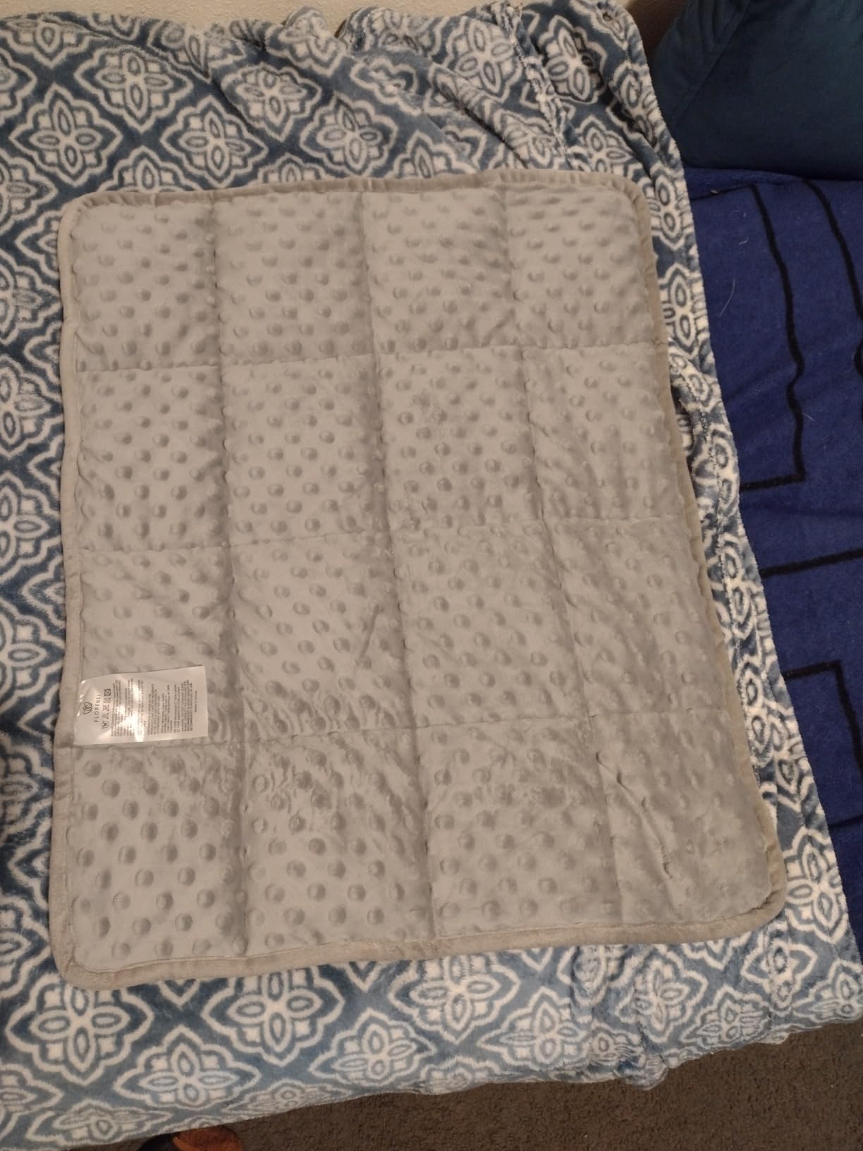 Weighted Lap Pad 3 lb Blue Constellations 20 x 23 in Blanket | 3 lb weighted lap pad with even weight distribution and soft fabric for portable comfort and relaxation customer photo 1