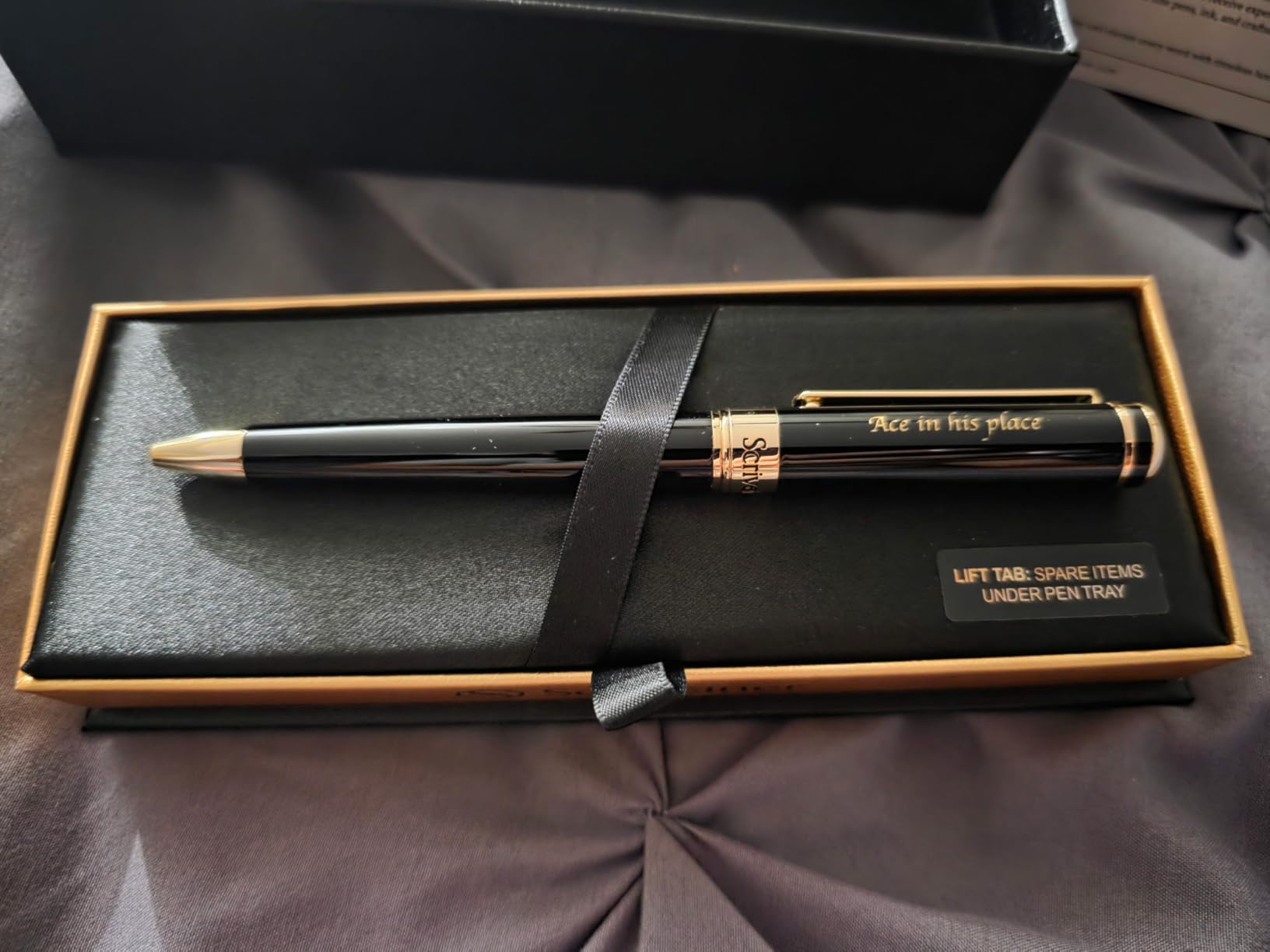 Scriveiner Black Lacquer Ballpoint Pen - Stunning Luxury Pen, Real Gold Plating, Schmidt Black Refill, Best Gift Set for Men & Women, Professional Executive Office, Nice Fancy Designer Pens customer photo 1