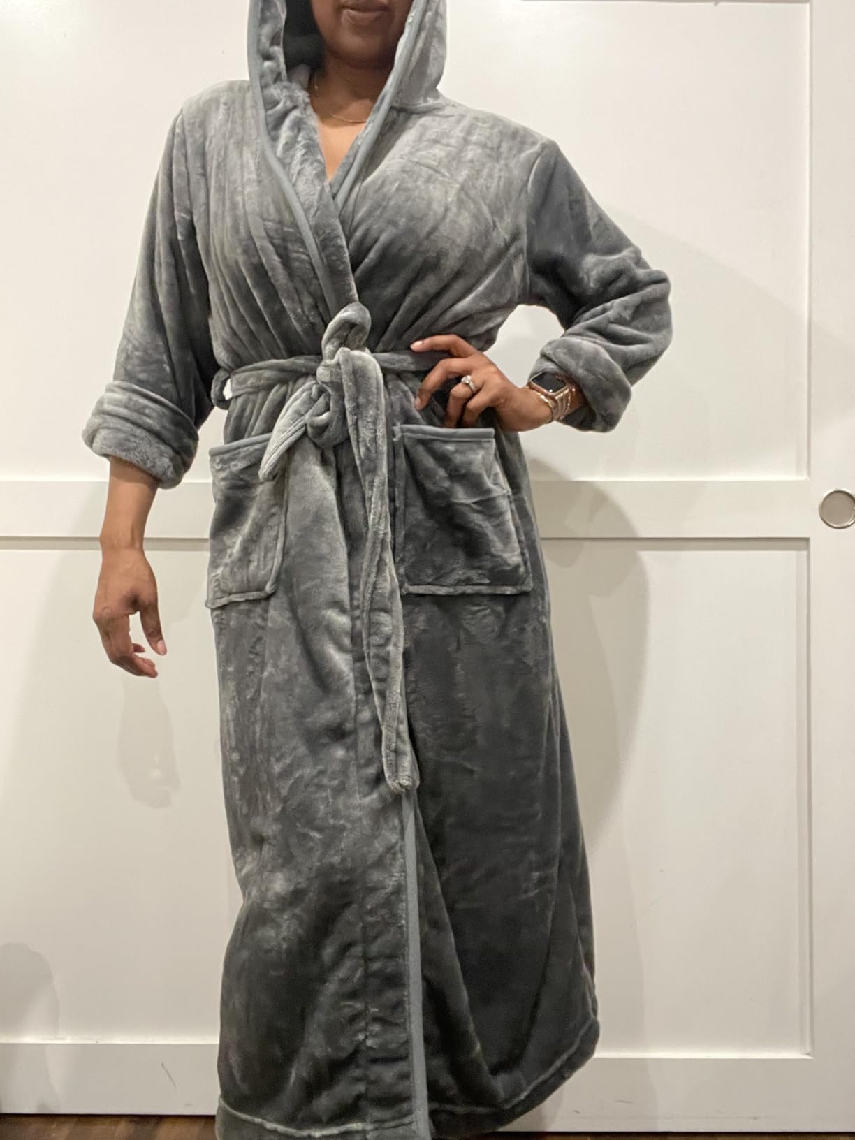 Premium Ultra Soft Robes for Women with Hood Plush Fleece Long Bathrobe customer photo 2