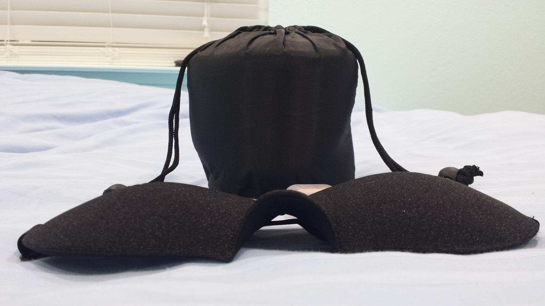 MLVOC Airplane Travel Neck Pillow for Sleeping, 3D-Eye Mask & Earplugs Kit - 3-in-1 Compact Lightweight Travel Pillow Kit, Curved Neck & Chin Support, Rope Lock Fit, Pure Memory Foam, Car, Train Travel customer photo 2