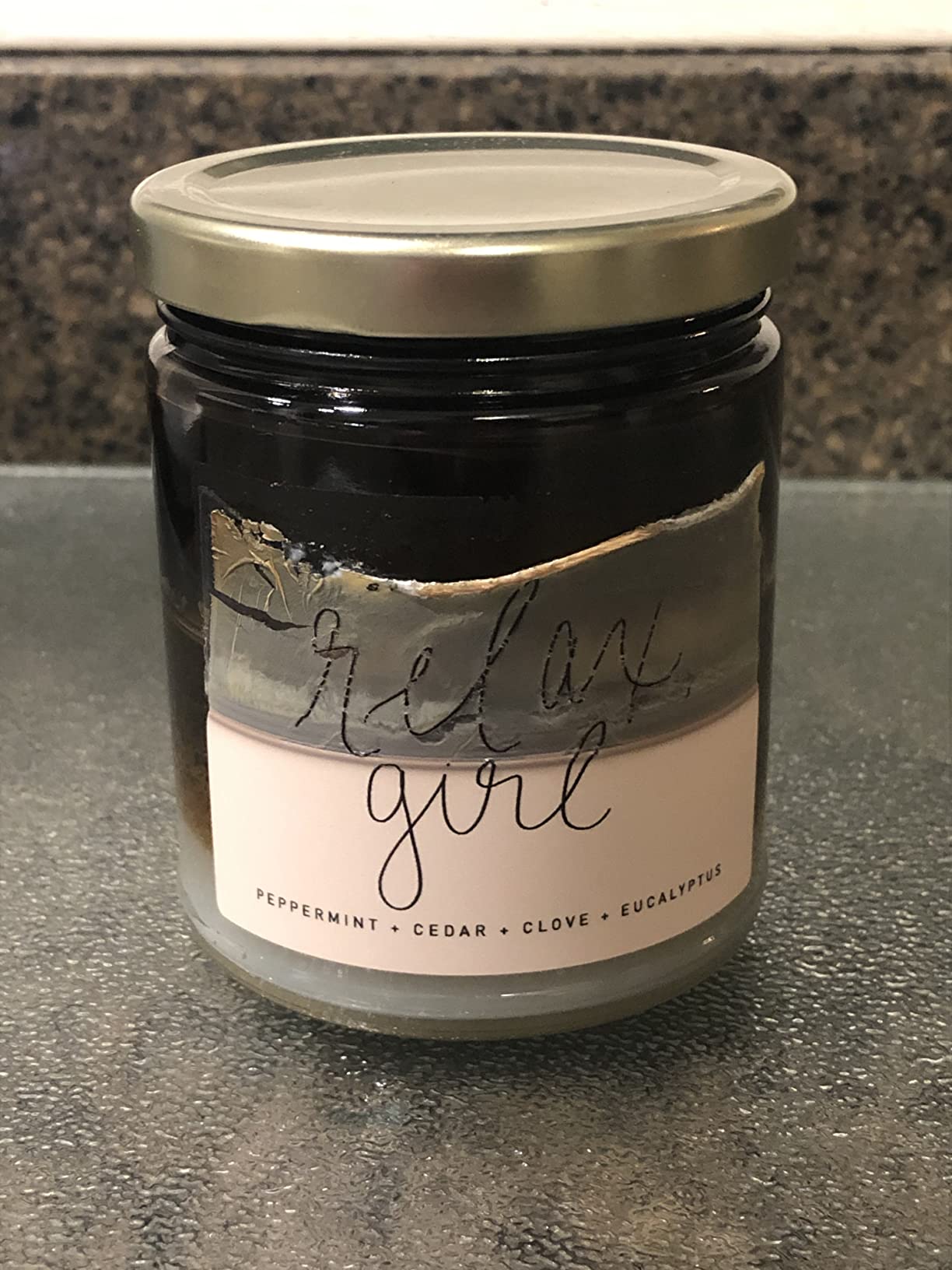 Sweet Water Decor Relax Girl, Peppermint, Cedar, Clove, and Eucalyptus Scented Soy Wax Candle for Home | 9oz Clear Jar, 40 Hour Burn Time, Non Toxic, Made in the USA customer photo 2