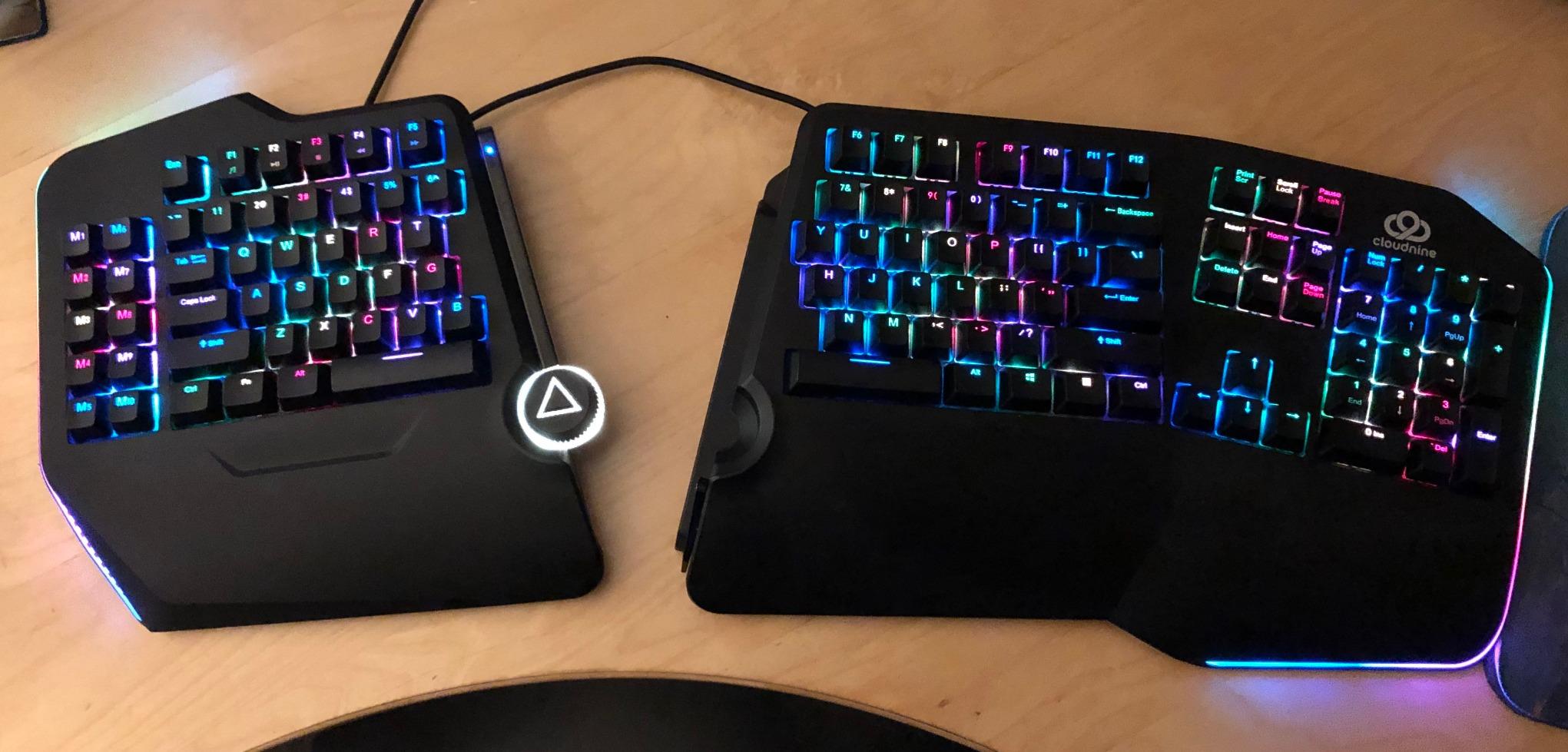 Cloud Nine C989M Ergonomic Mechanical Keyboard - Kailh Tactile Brown Switches, RGB, USB customer photo 1