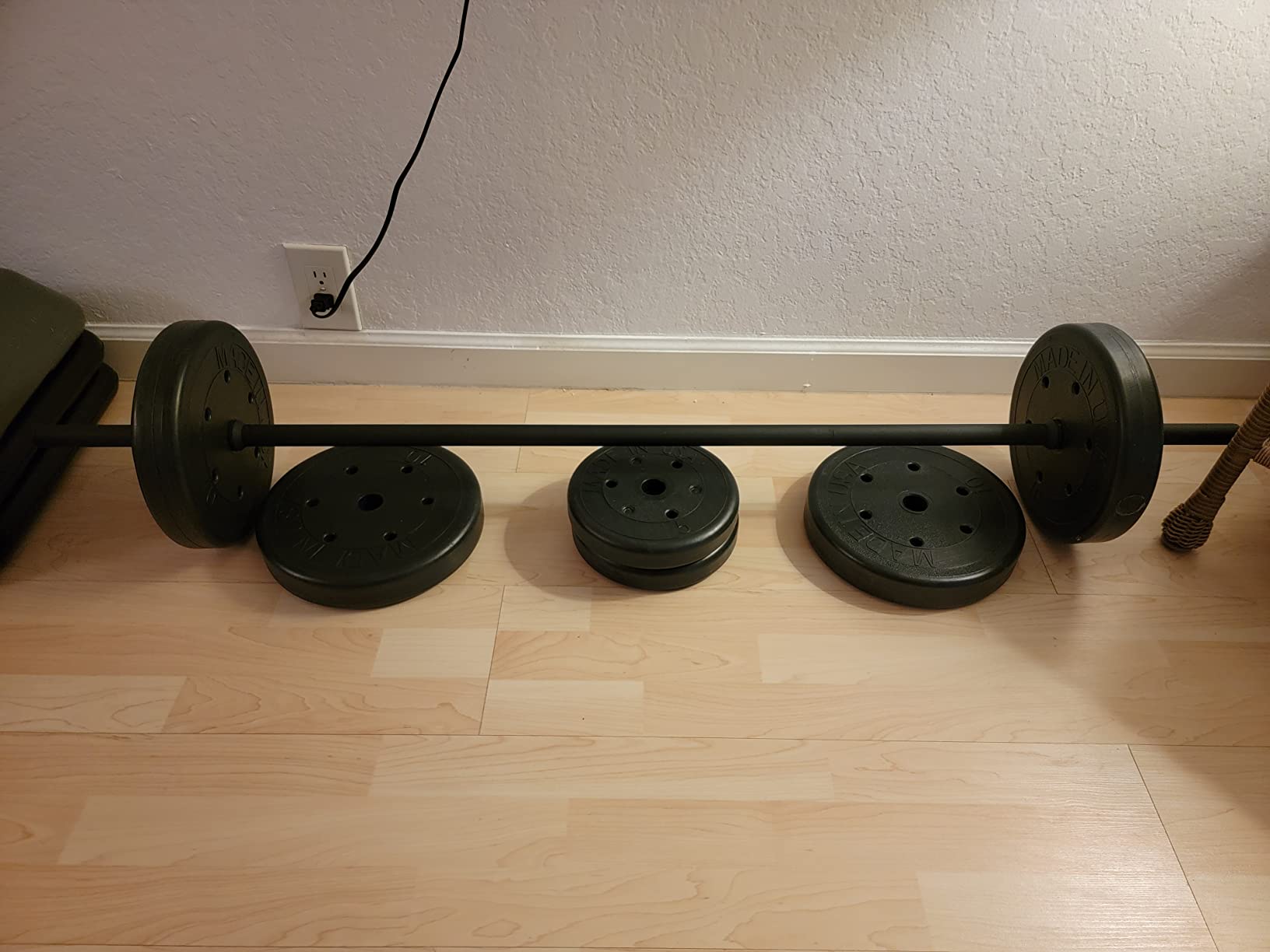 US Weight Barbell Set for home gym workout - Made in USA, Essential Home Gym Equipment for Strength Training customer photo 1