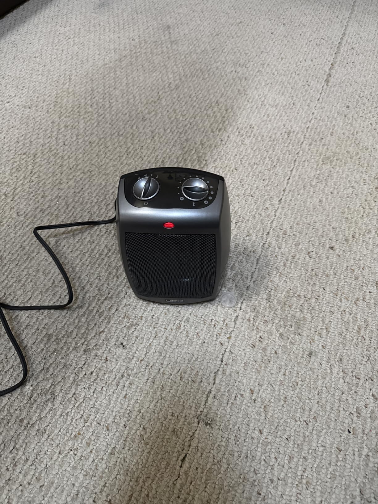 Lasko Portable Indoor Ceramic Space Heater - 9 inch - 754201 - Dark Gray, Electric, Tip-Over Safety Switch, Overheat Protection, Thermostat, 2 Heat Settings, 2 Speeds, Safe for Home, 1500W customer photo 1