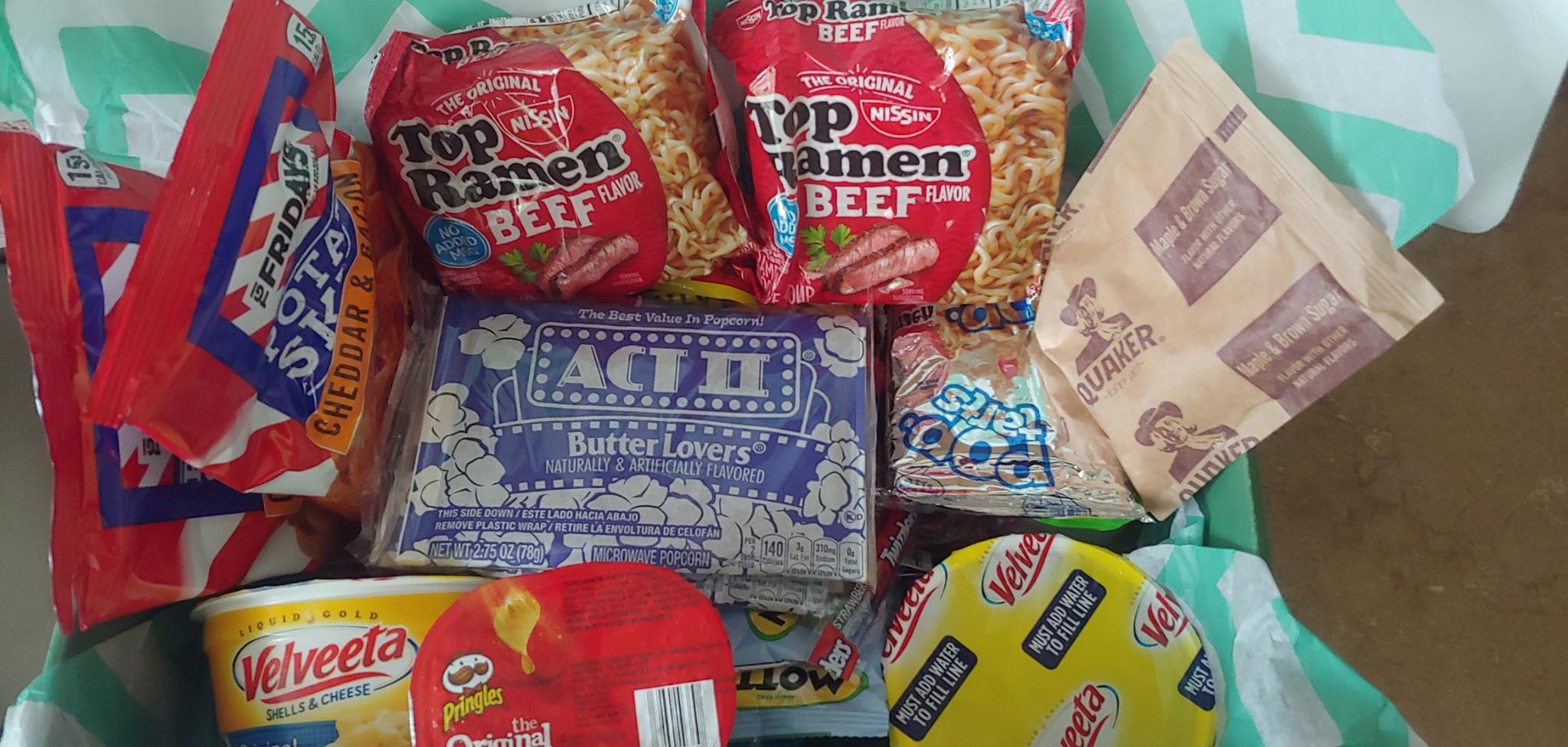 My Hero Crate Microwave Military Care Package - 50 Pcs Variety Gift Basket - Snack Variety Box Pack with Ramen, Candy, Pop Tarts, Nuts, Skittles and More customer photo 1
